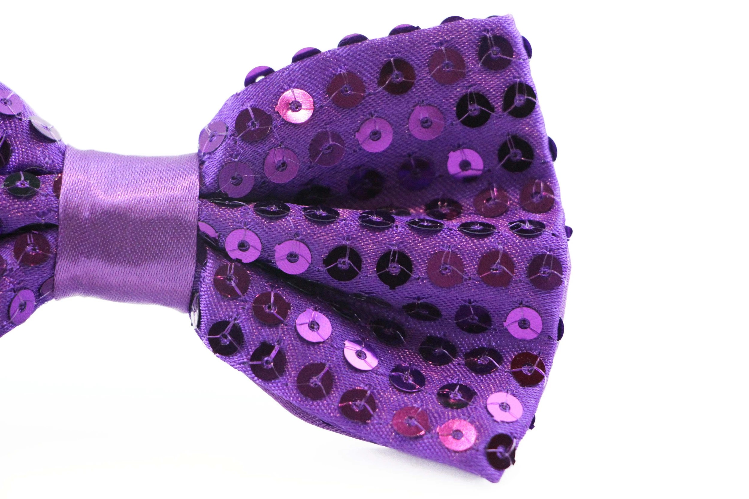3 Zasel Mens Purple Sequin Patterned Bow Tie - Purple, 3 of 4
