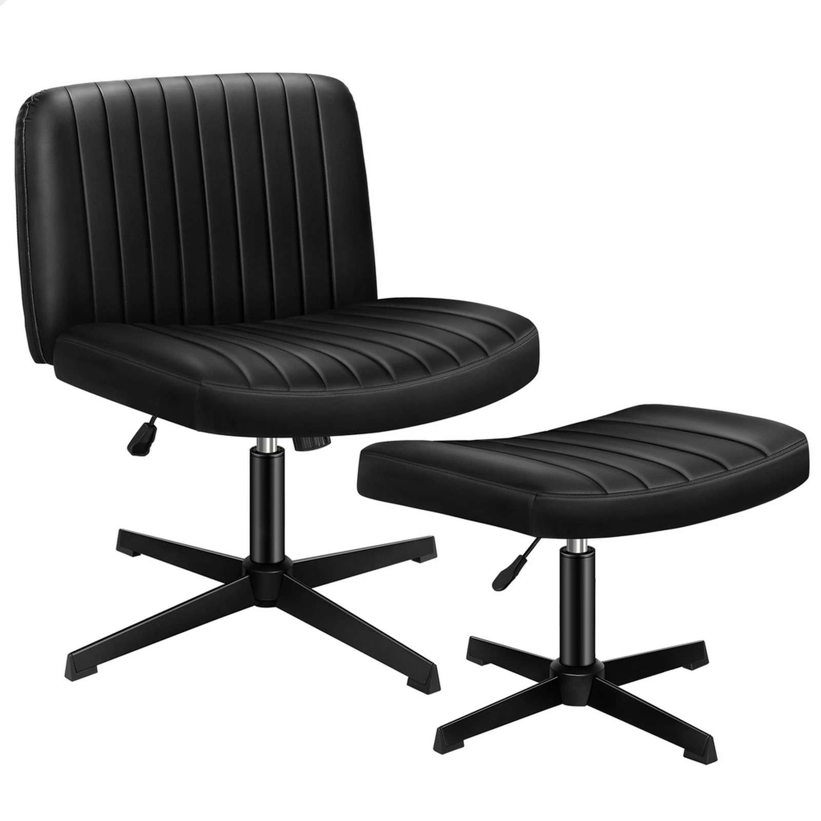 1 Alfordson Office Chair Computer Executive Seat Work Ottoman PU Leather - Black, 1 of 10