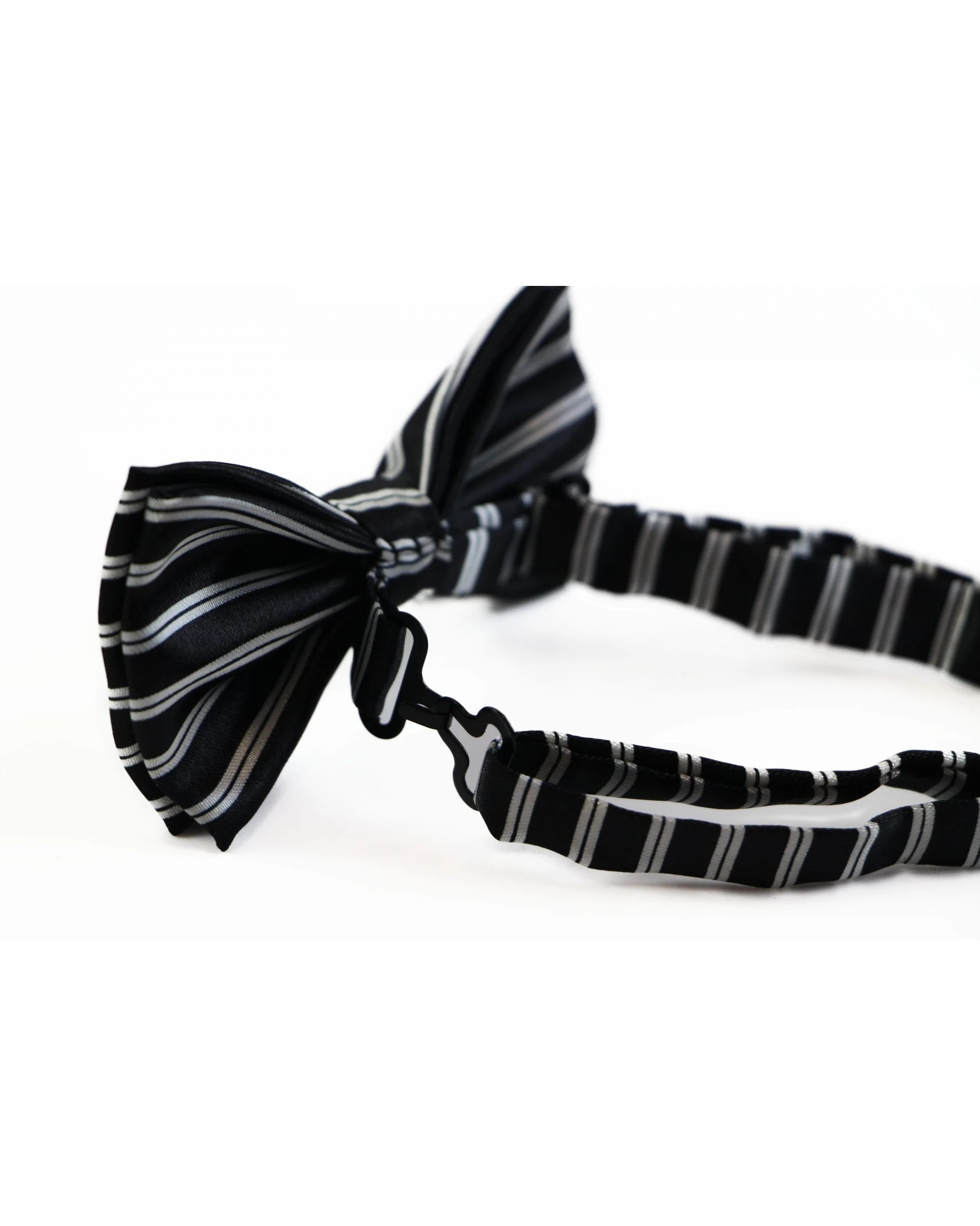 2 Zasel Boys Black With White Stripes Patterned Bow Tie - Multi, 2 of 4
