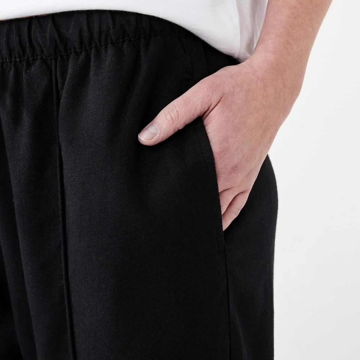 5 Textured Seam Front Pants BLACK, 5 of 5