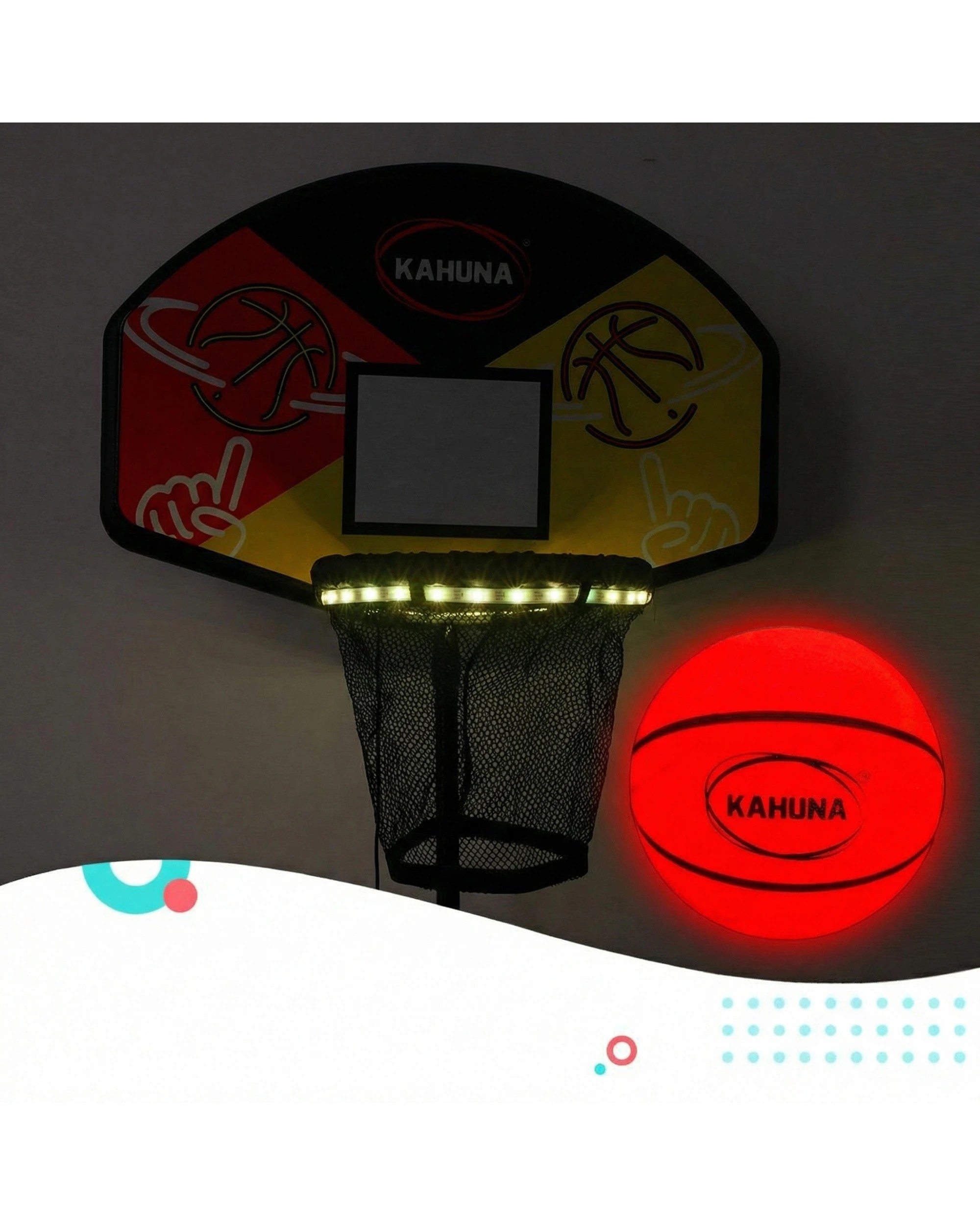 2 Kahuna 10 ft x 15 ft Oval Outdoor Trampoline with Reversible Pad and LED Basketball Set - Assorted, 2 of 9