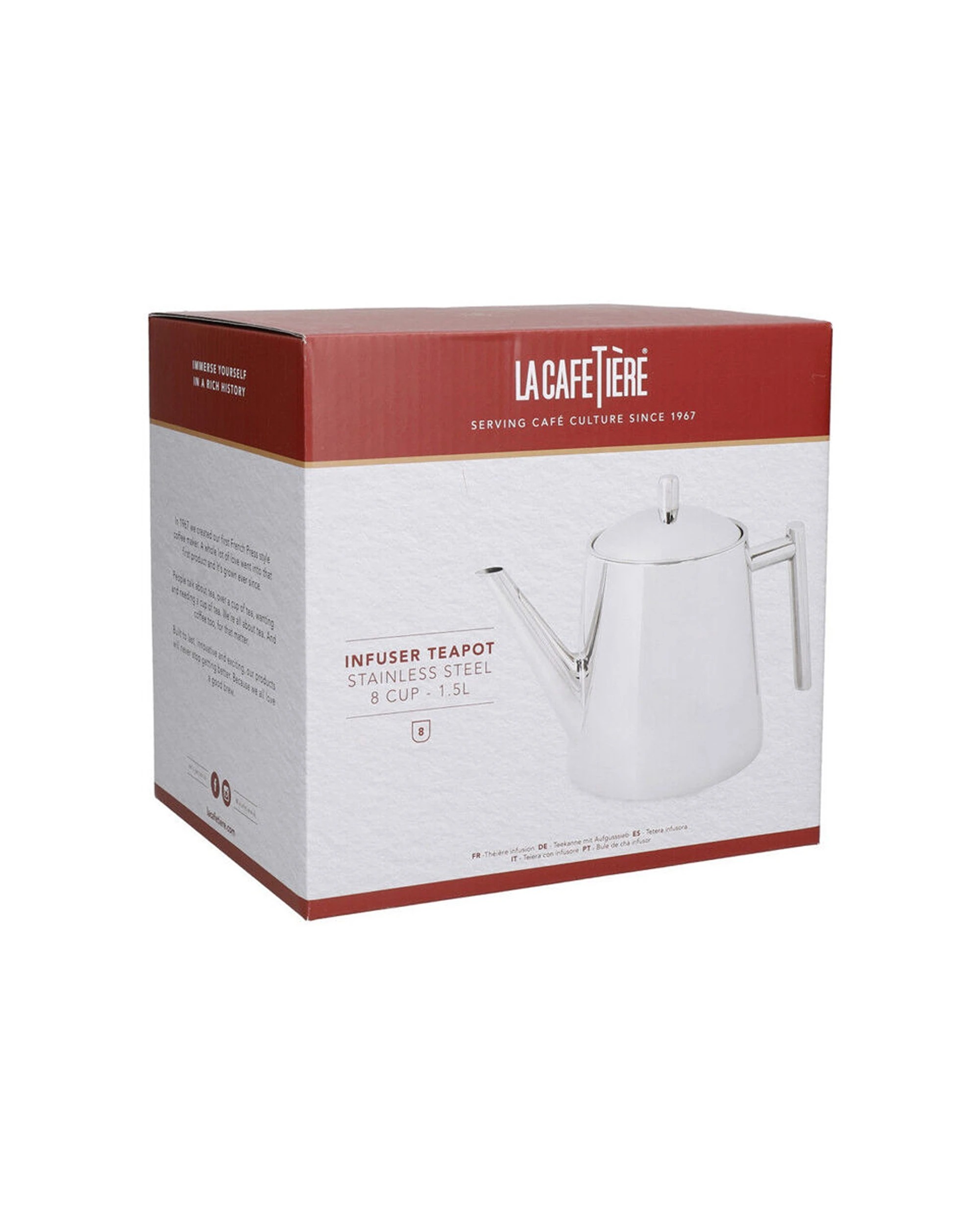 7 La Cafetiere 23cm 1.5L Stainless Steel Teapot With Infuser - Silver, 7 of 7