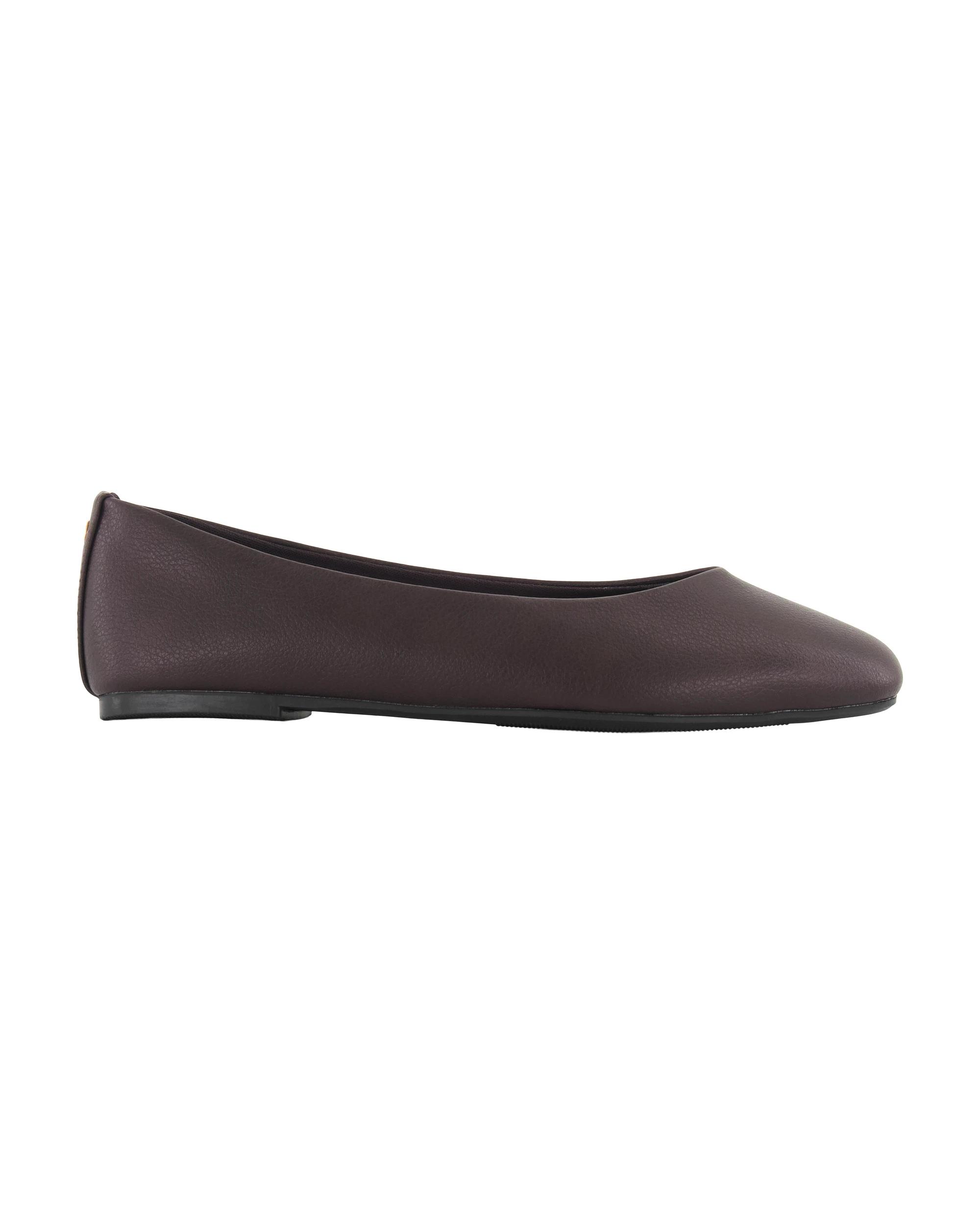 1 PU V Ballet Flats Chocolate, 1 of 3