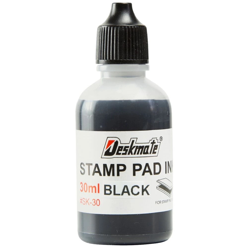 1 Deskmate Stamp Pad Refill Ink 30mL Black, 1 of 2