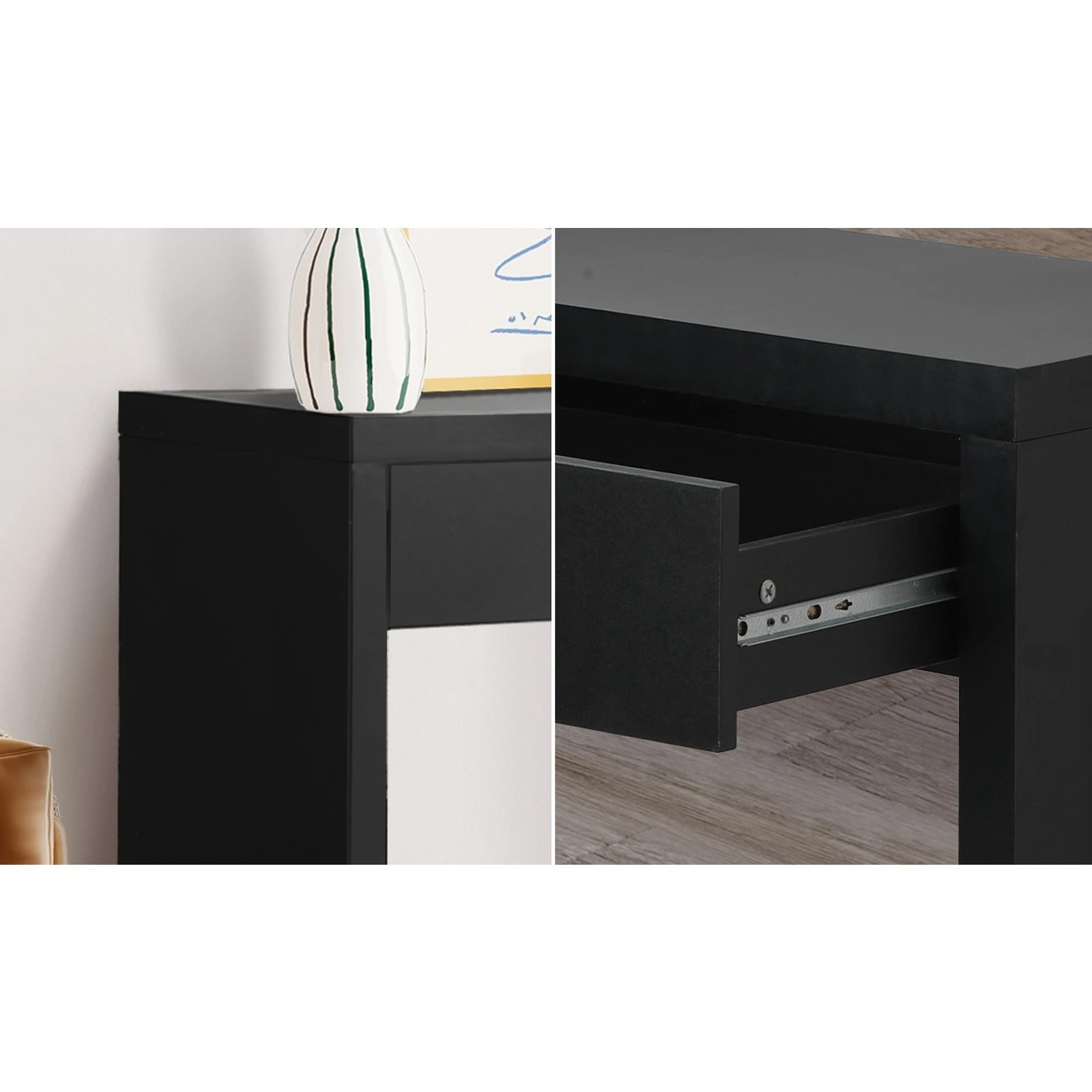5 Oikiture Console Table Wood Sofa Table Hall Side Entry With Drawer
 - Black, 5 of 9