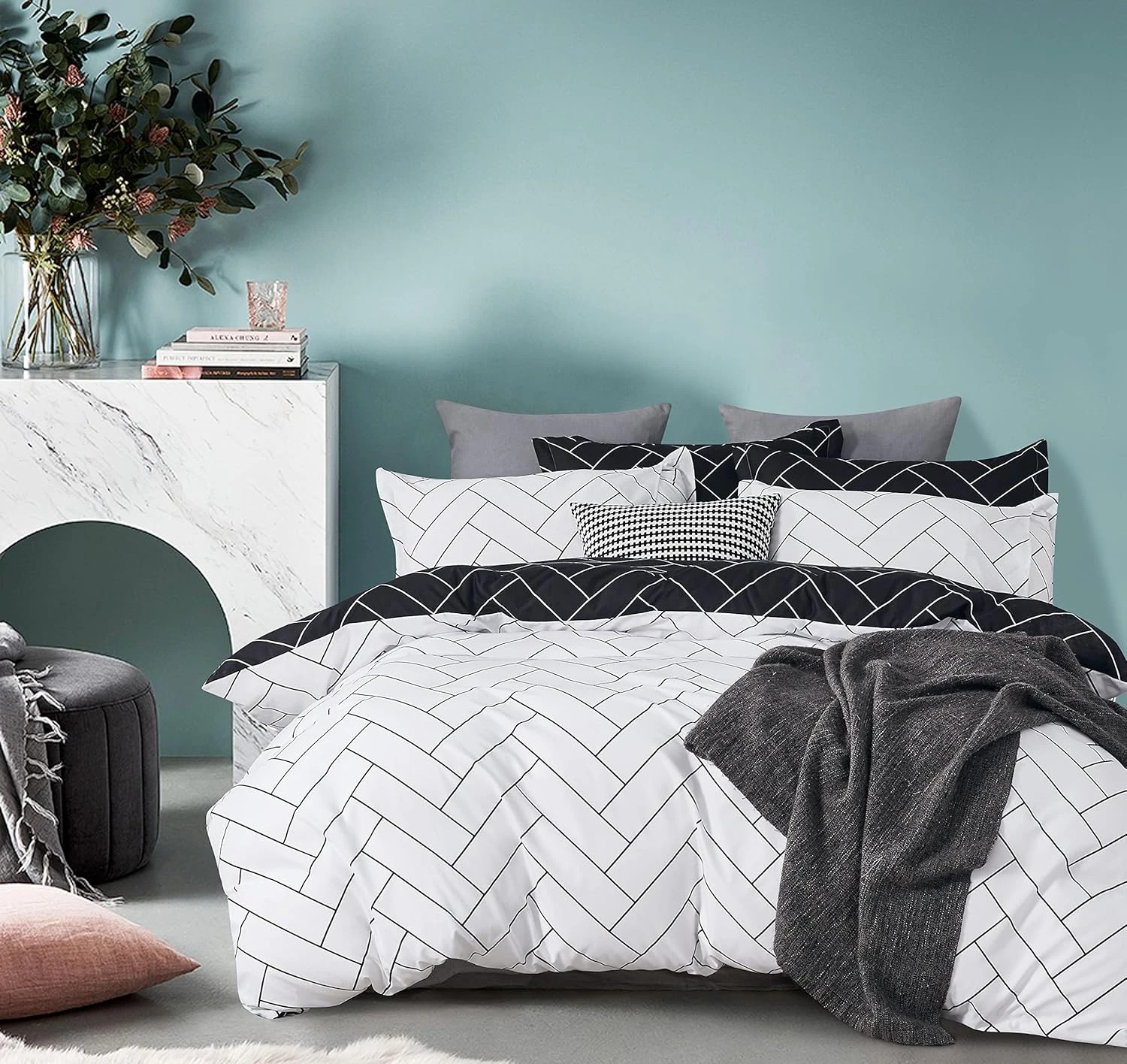 2 CleverPolly Printed Microfibre Reversible Quilt Cover Set - Glen - Queen Bed, 2 of 6