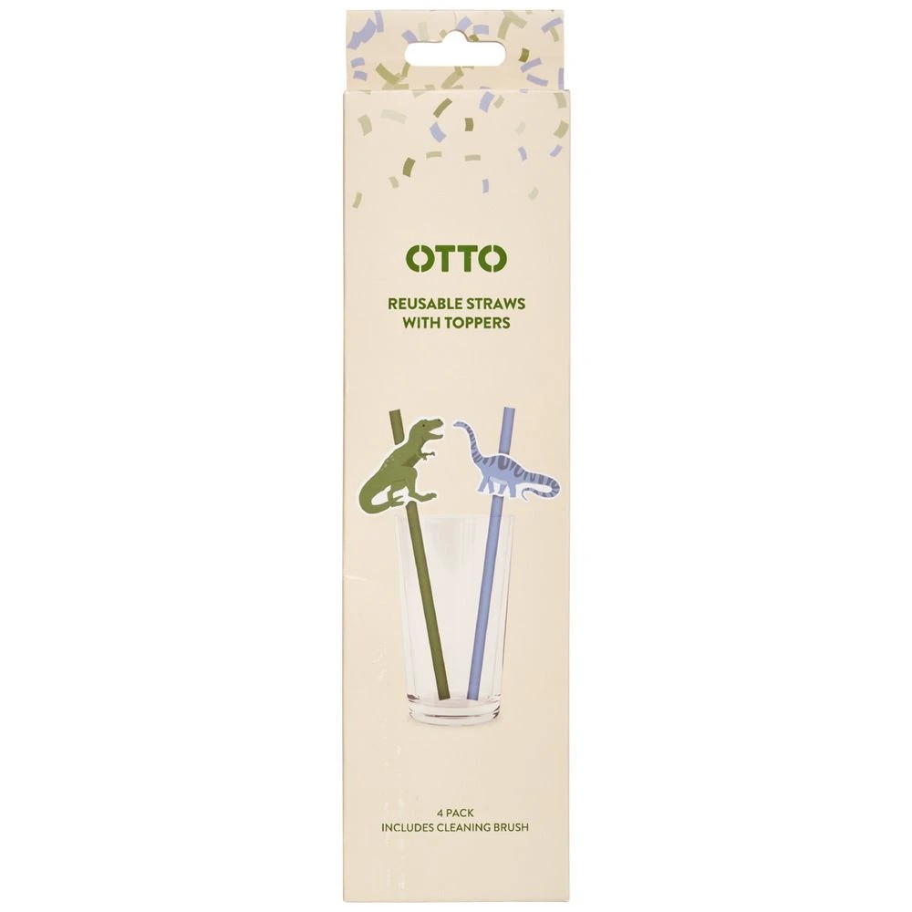 2 Otto Dinosaur Plastic Straws 4 Pack, 2 of 4