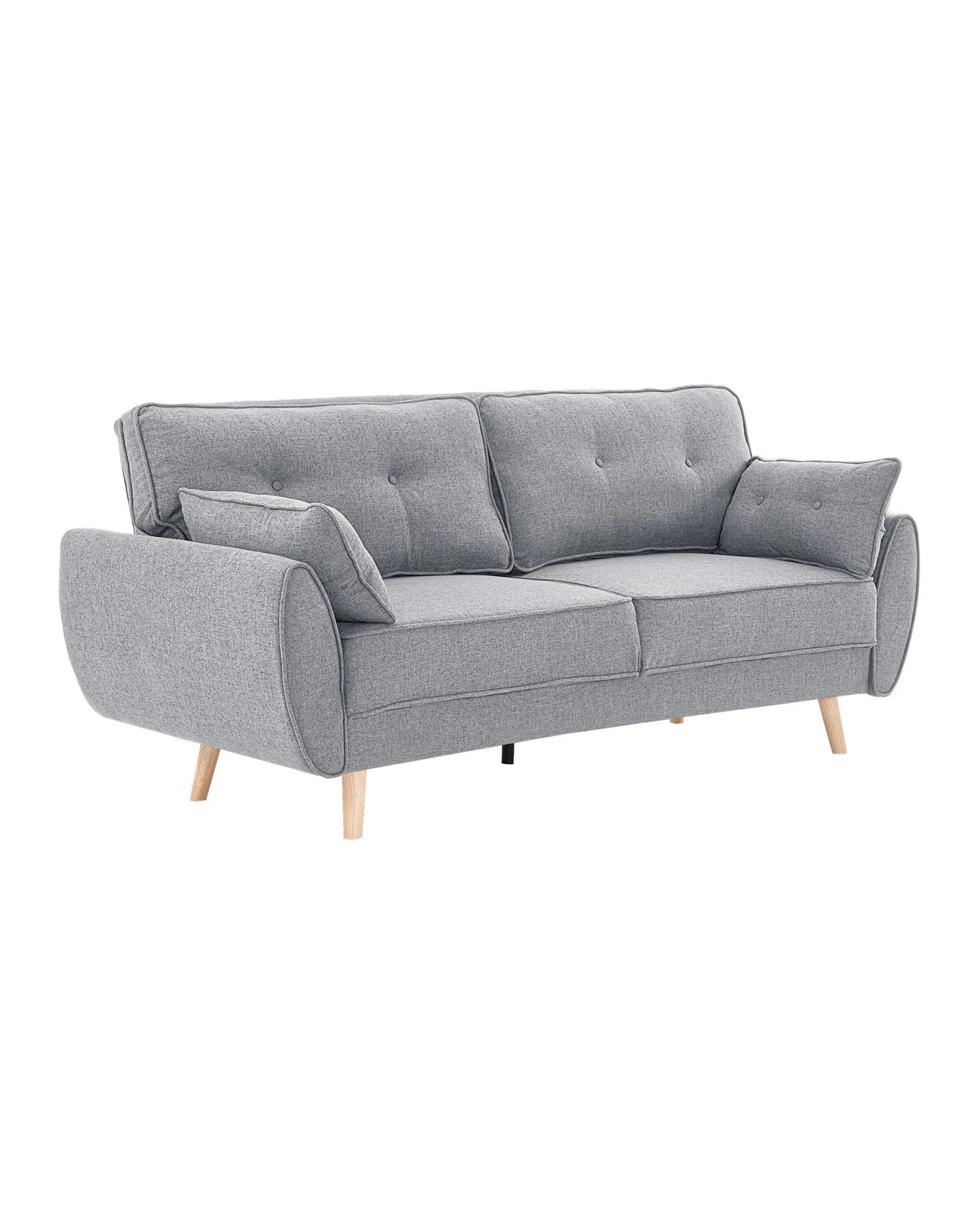 1 Elle Button-tufted Fabric Sofa Bed With Cushions By Sarantino Light Grey, 1 of 10