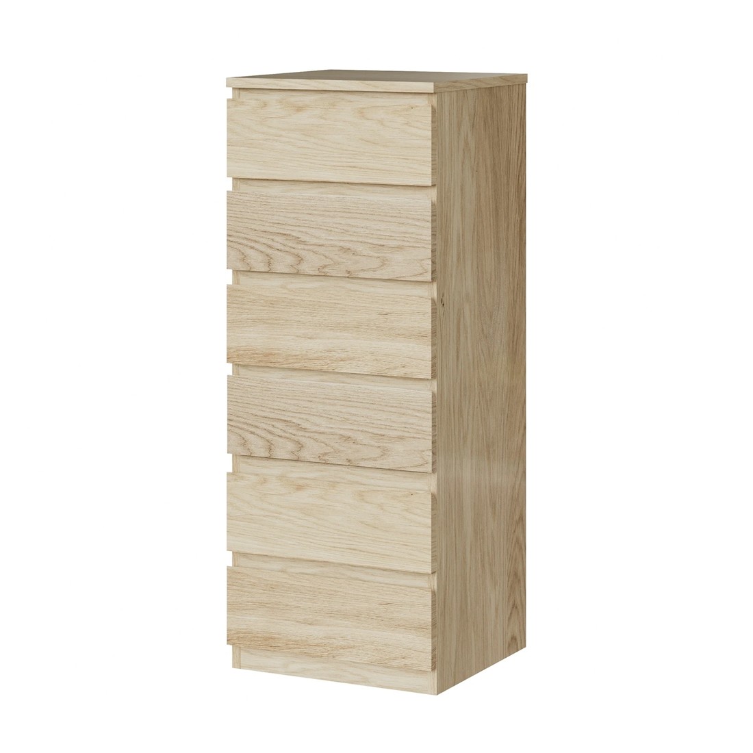 1 Oikiture 6 Chest Of Drawers Tallboy Dresser Table Storage Cabinet
 - Natural, 1 of 10
