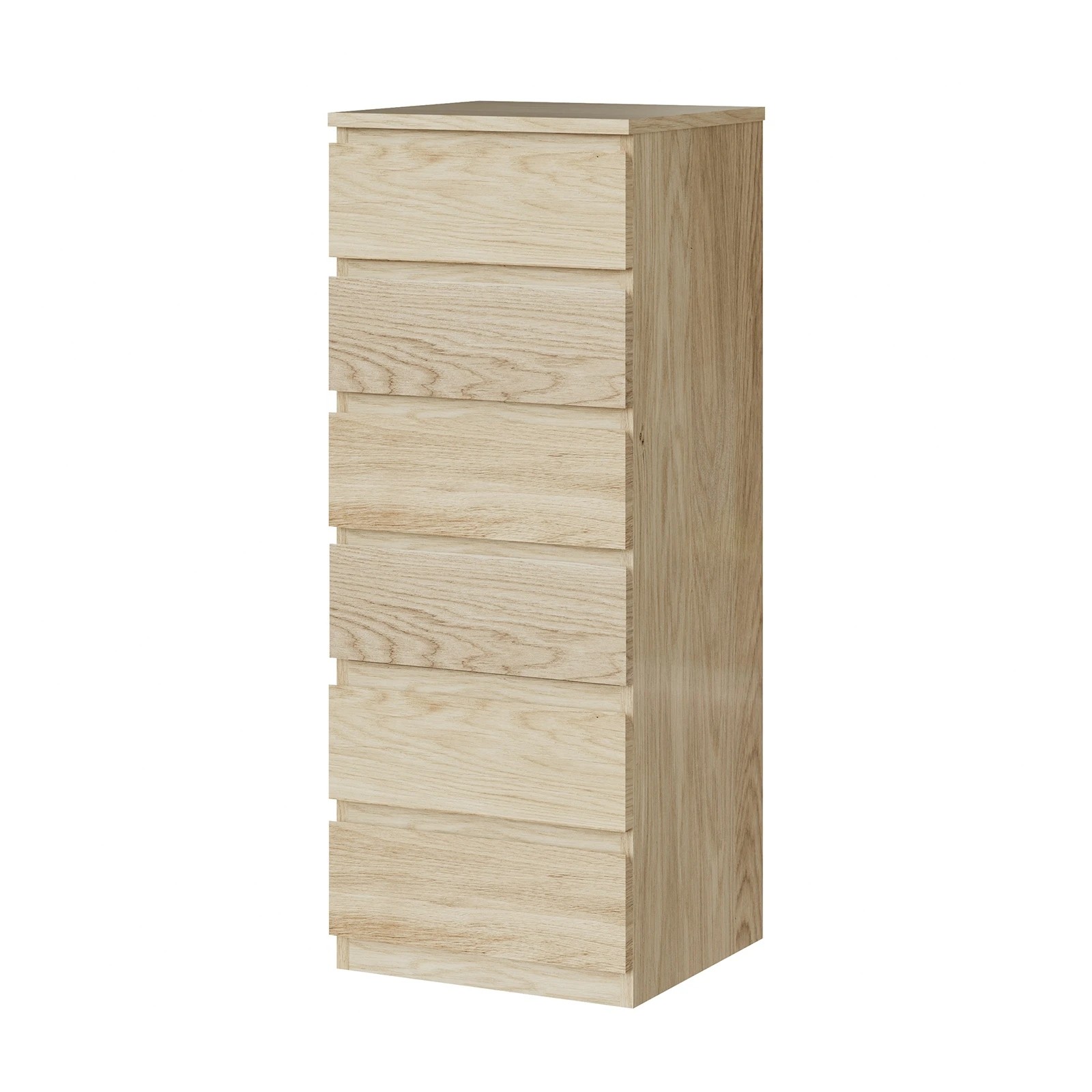 1 Oikiture 6 Chest Of Drawers Tallboy Dresser Table Storage Cabinet
 - Natural, 1 of 10