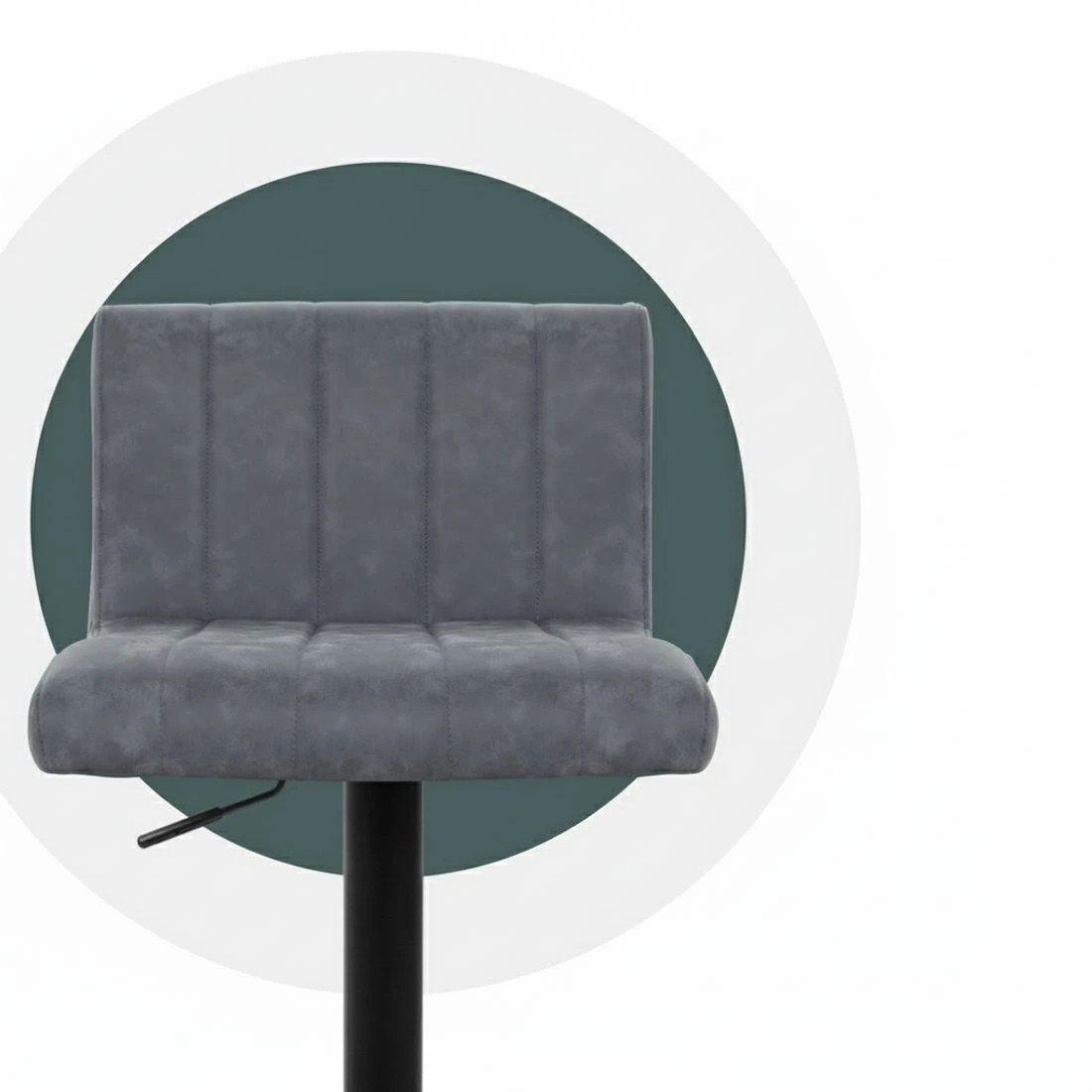 4 Artiss 2x Bar Stools Vintage Leather Gas Lift - Grey, 4 of 6