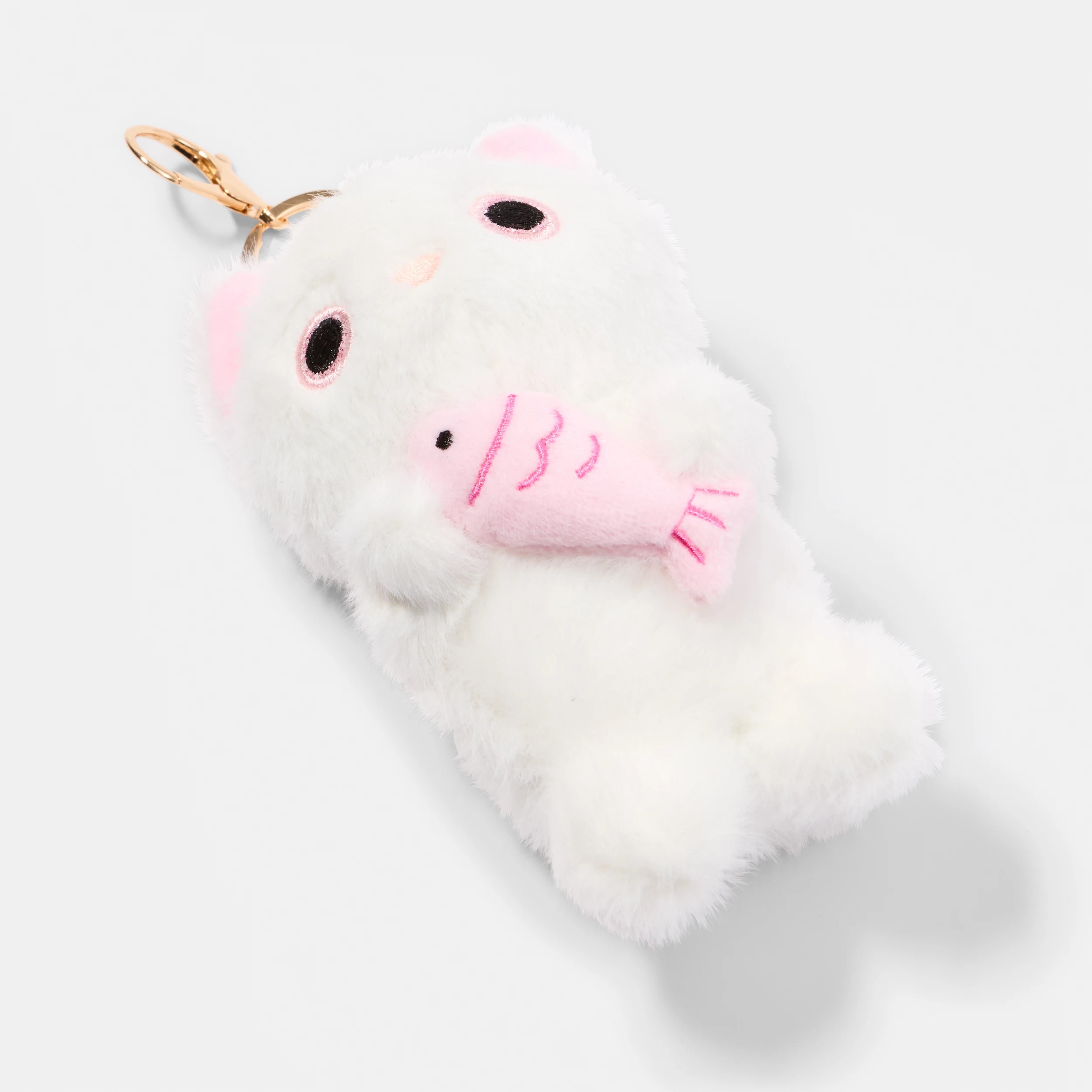 2 Fluffy Cat Charm Keyring - Silver Tone, 2 of 3