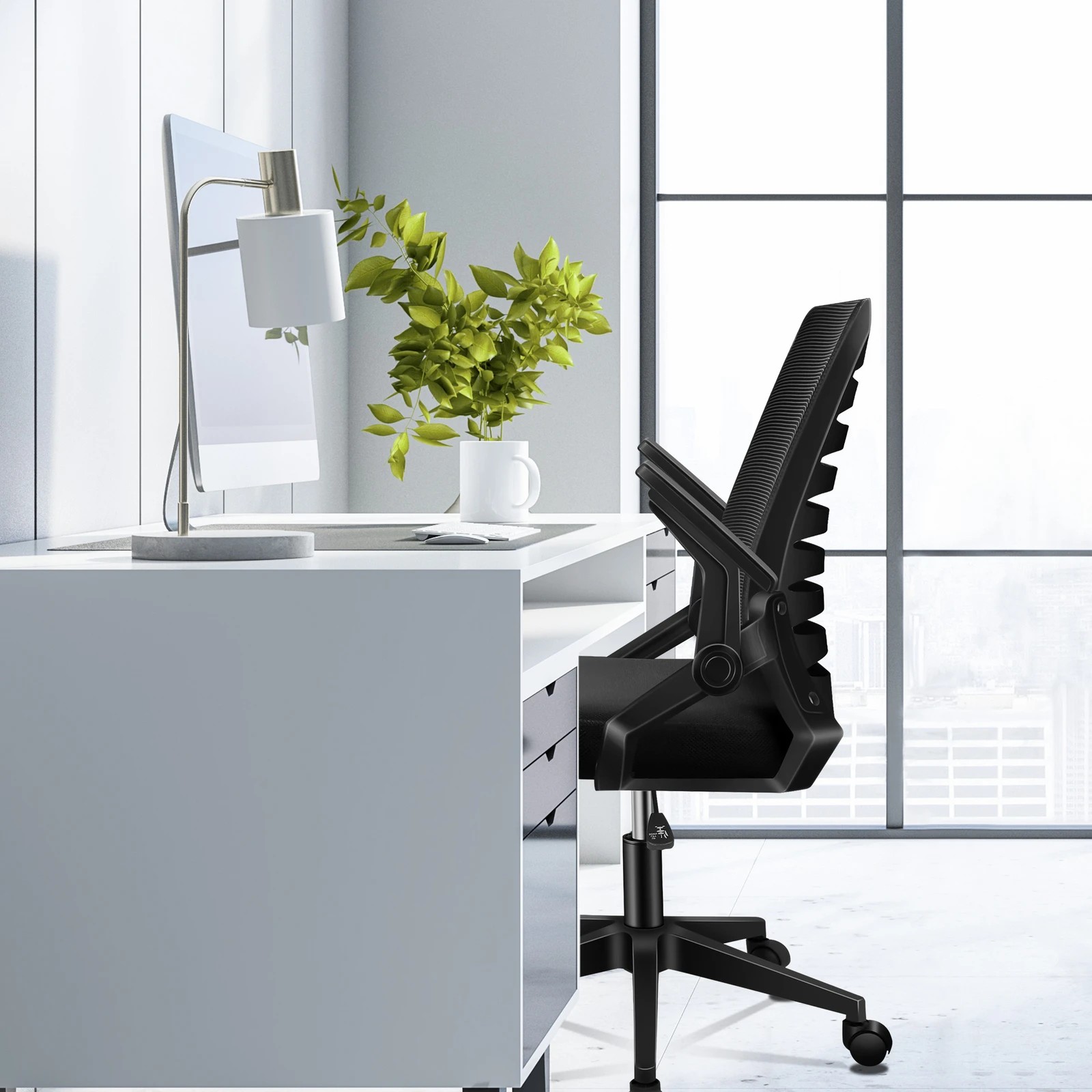 3 Alfordson Mesh Office Chair Executive Computer Seat Gaming Racing Work - Black, 3 of 10