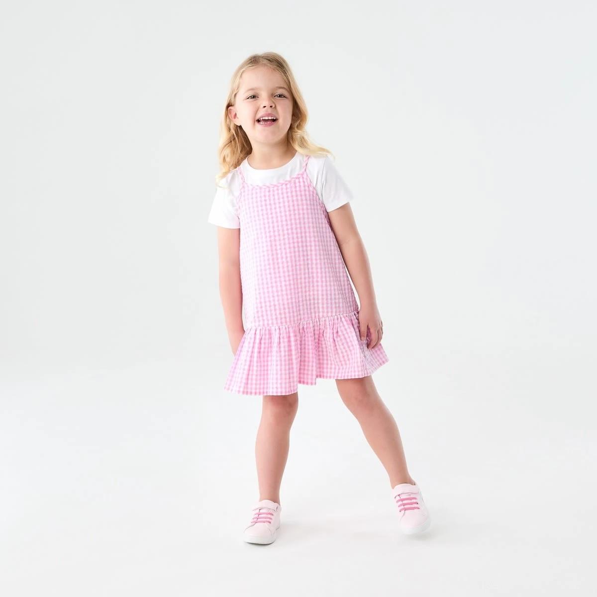 6 2 Piece Dress Set PINK WHITE CHECK, 6 of 7