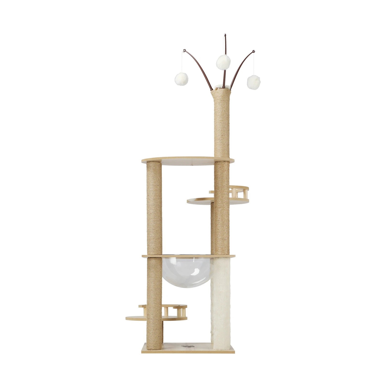 4 Alopet Cat Tree Tower Scratching Post Scratcher Cats Condo House Bed Wood 132cm
 - Natural, 4 of 7
