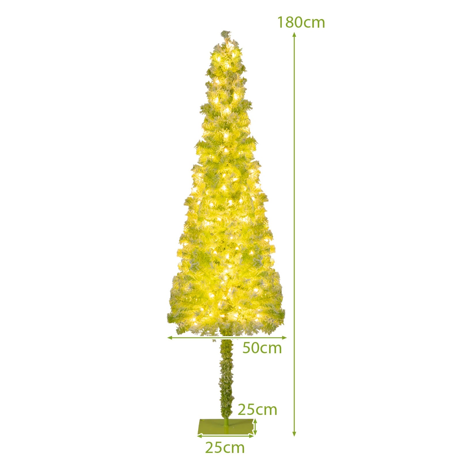 2 Costway 1.8M Pre-Lit Christmas Tree Bendable Top Whimsical Artificial Xmas Tree w/120 LEDs, 2 of 6