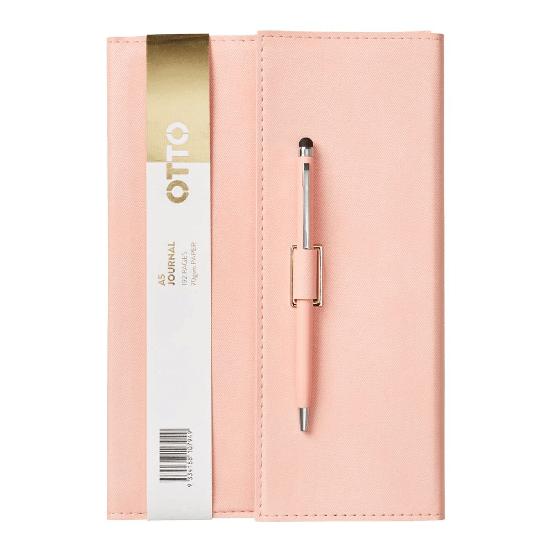 1 Otto A5 Tri-Fold Notebook with Pen 192 Pages Pink, 1 of 4