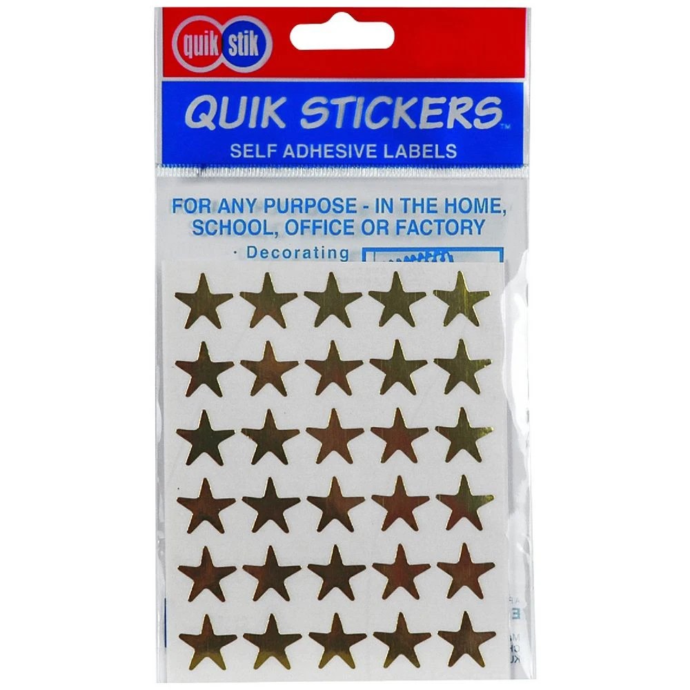 1 Quik Stickers Self-adhesive Labels Gold Stars, 1 of 1