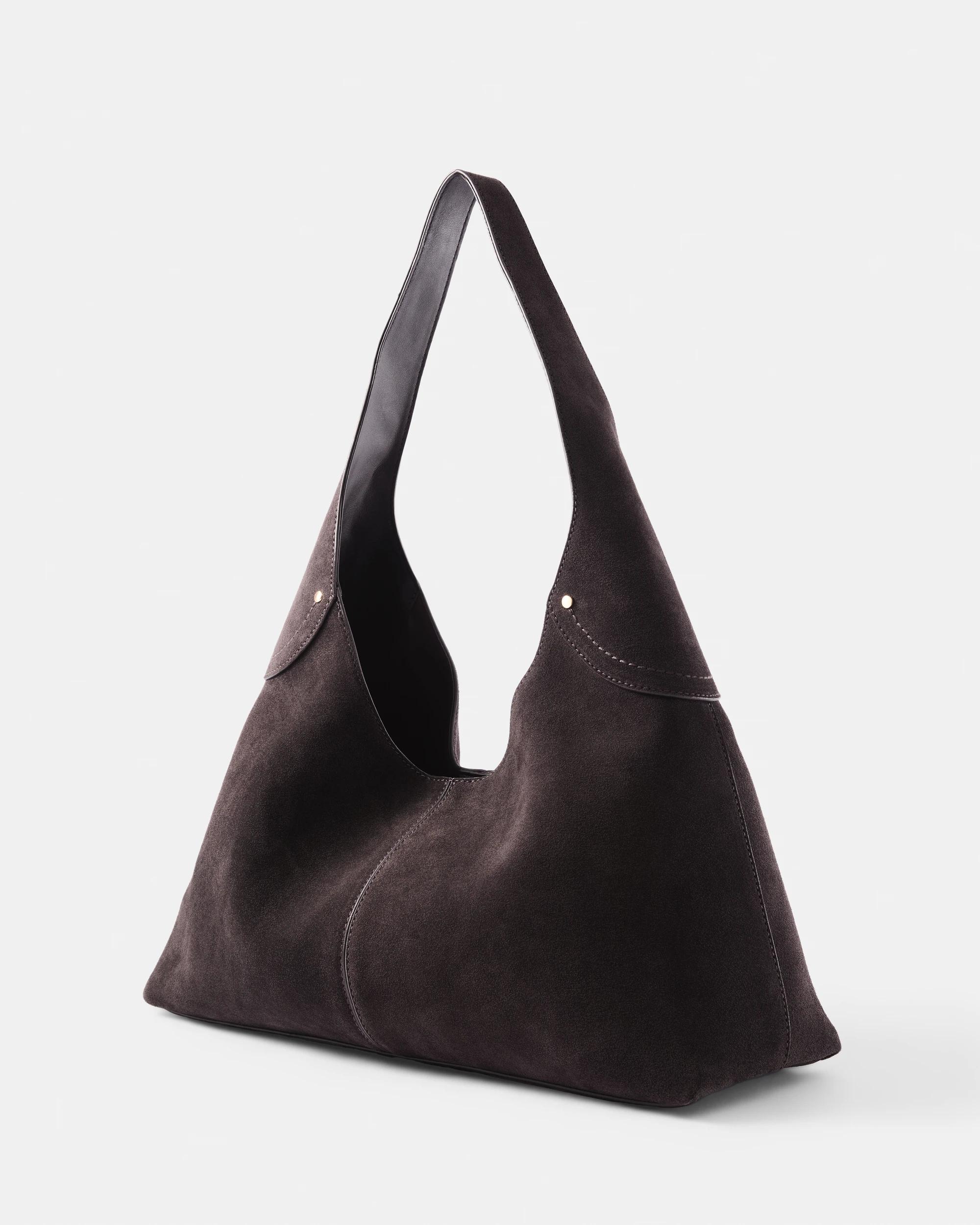 2 Leather Shoulder Tote Bag Deep Fudge, 2 of 5