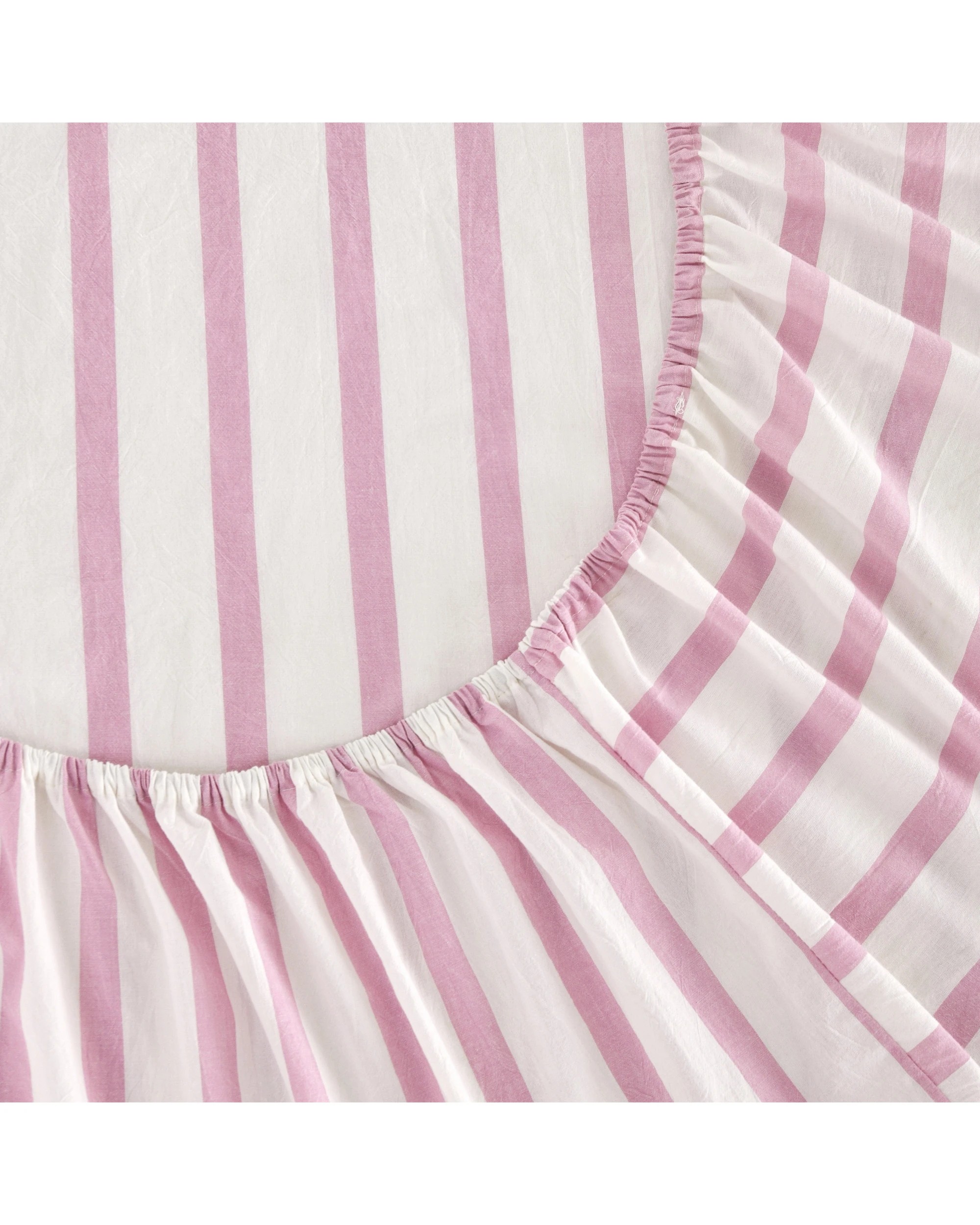4 Dreamaker Bask Yarn Dyed Washed Cotton Striped Sheet Set - Double Bed - Pink Pearl, 4 of 7