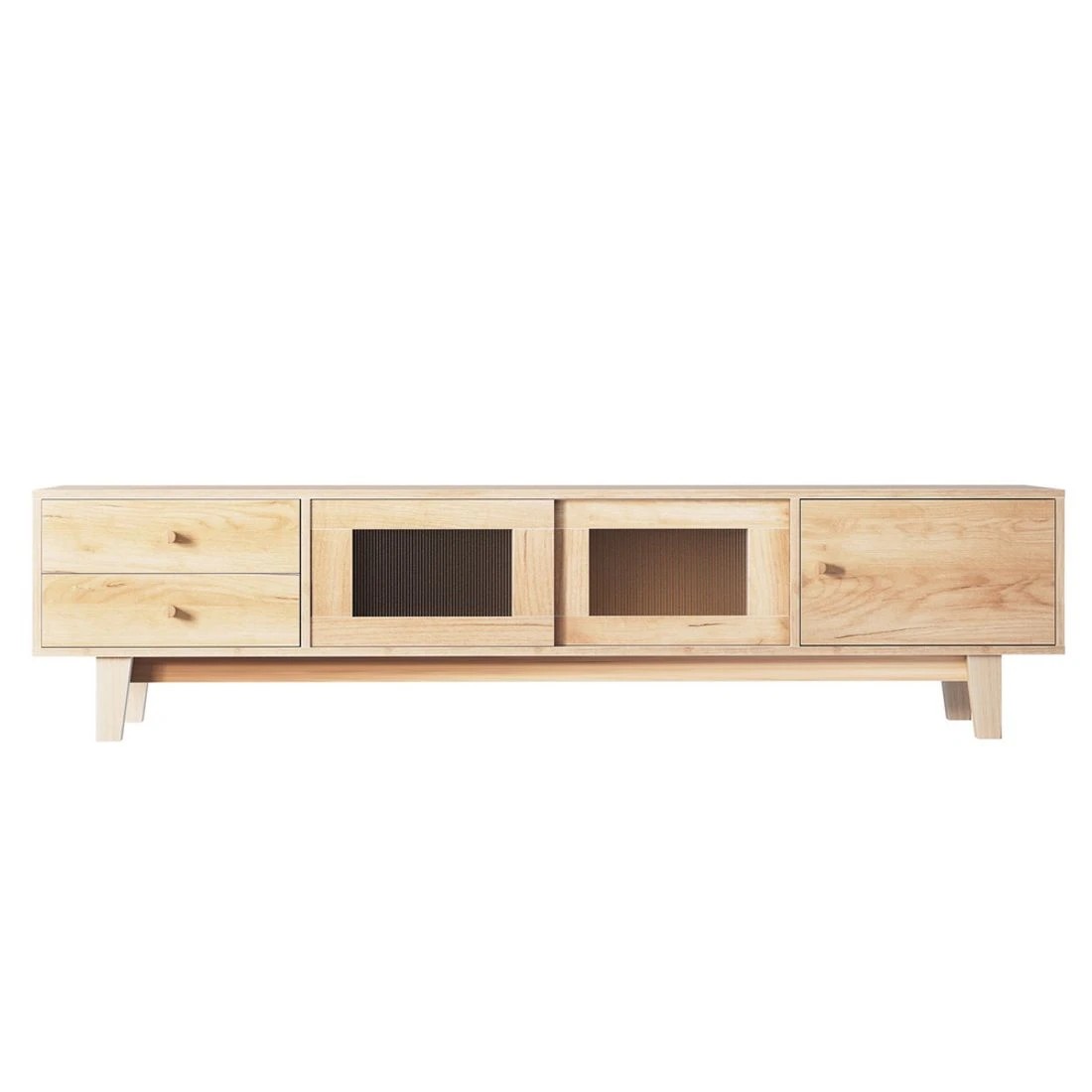 4 Artiss TV Cabinet Entertainment Unit Stand Storage Drawer 180CM - Natural, 4 of 8