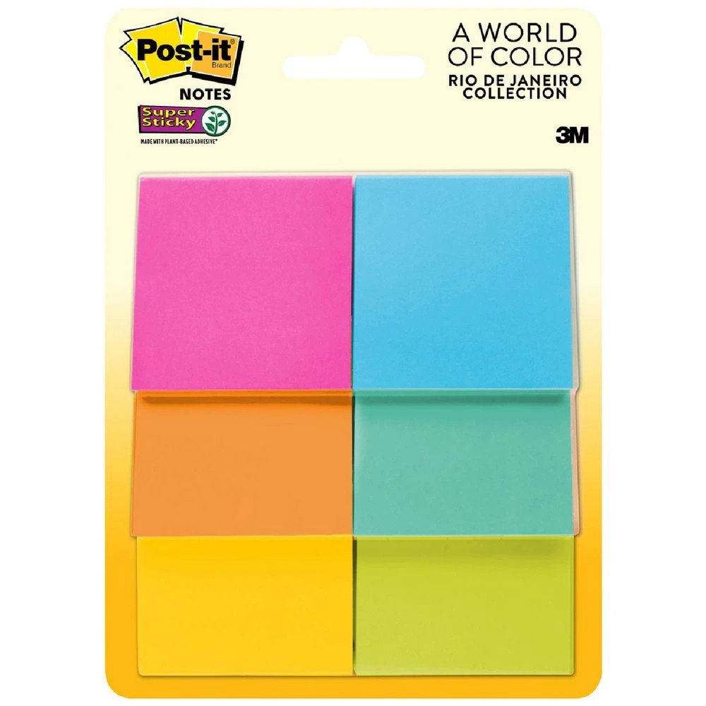 1 Post-It Super Sticky Notes 51X51mm Assorted Colour 6 Pack, 1 of 5
