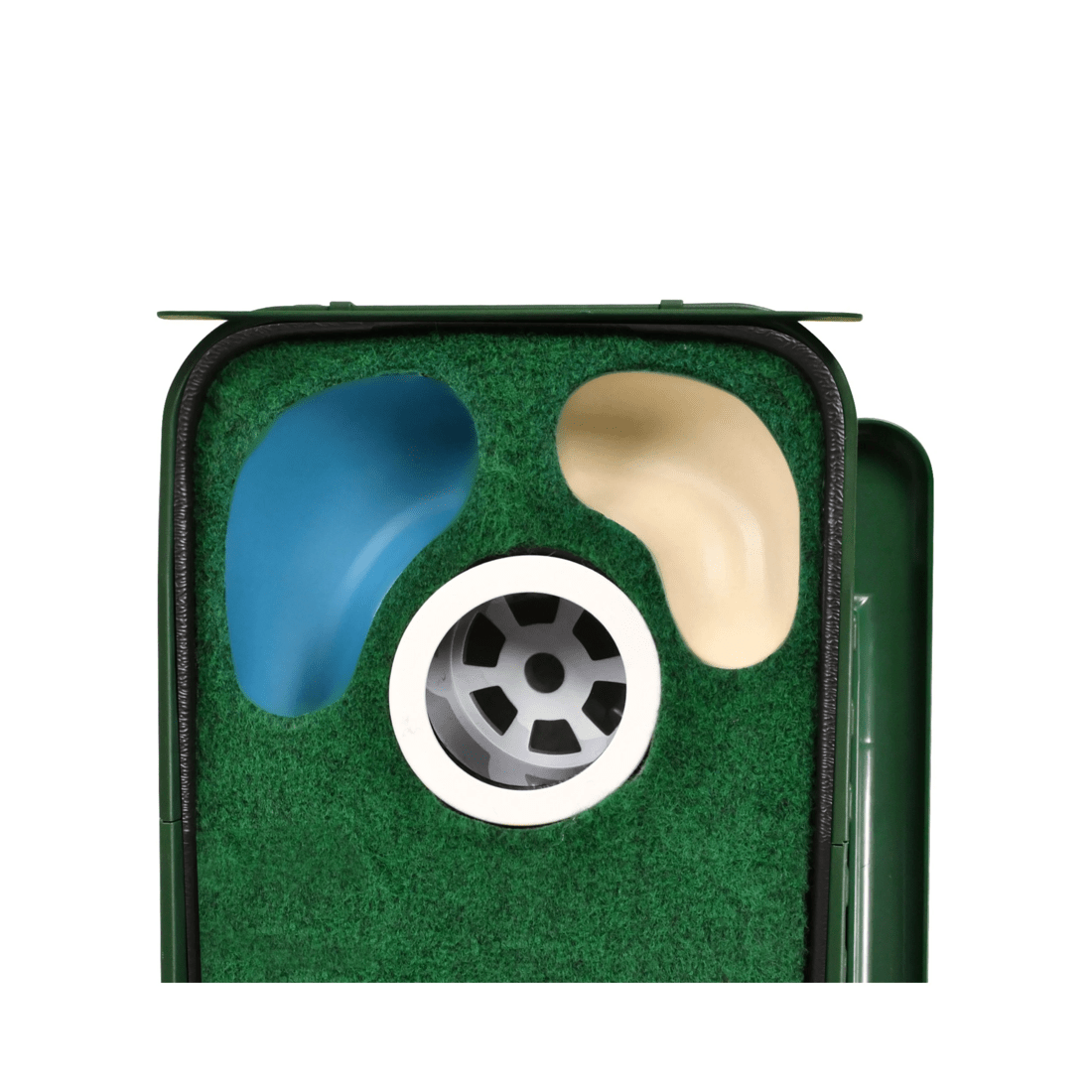 2 Advwin Foldable Golf Putting Mat with Auto Ball Return, 3 Holes - Green, 2 of 6