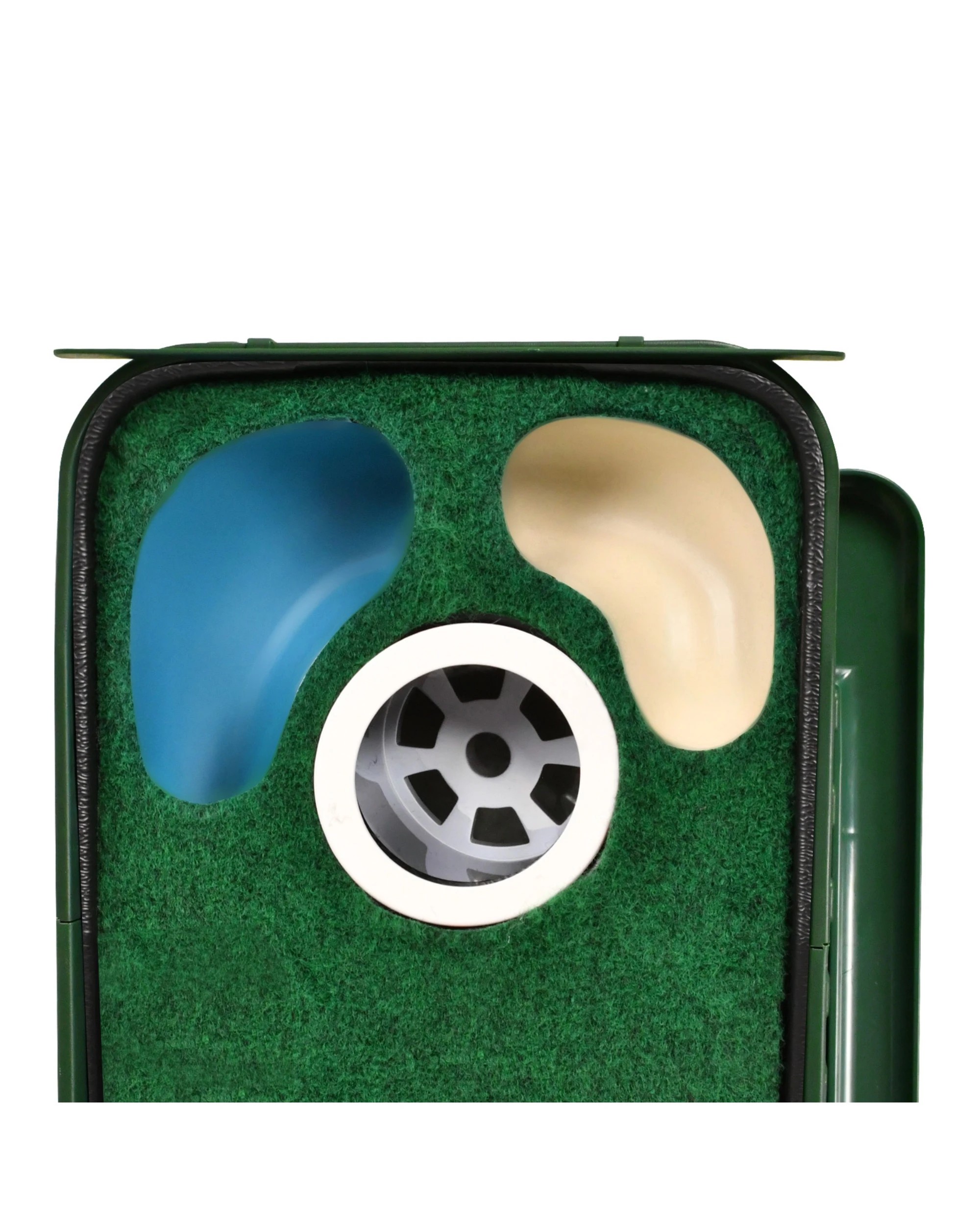2 Advwin Foldable Golf Putting Mat with Auto Ball Return, 3 Holes - Green, 2 of 6