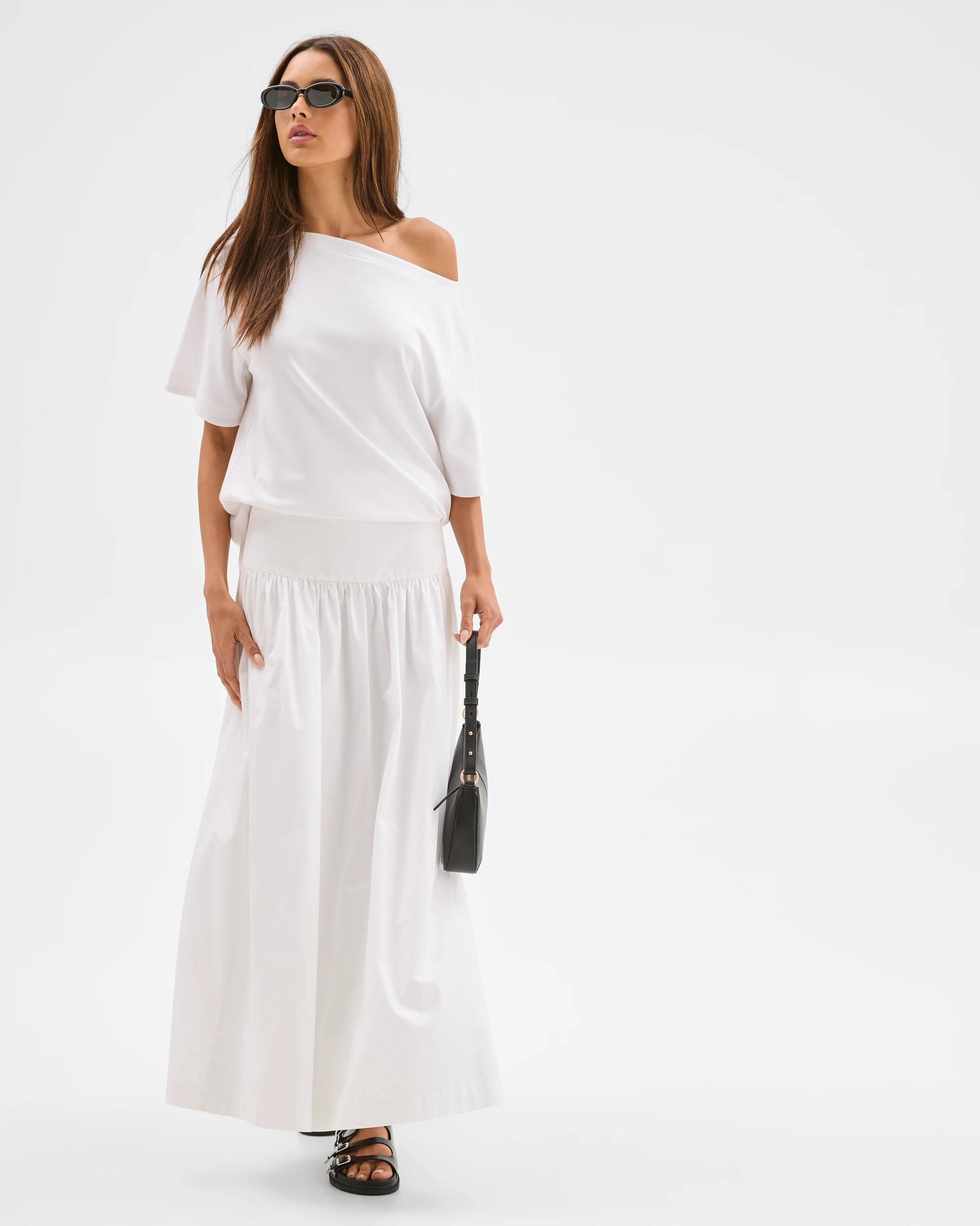 1 Lily Loves Australian Cotton Maxi Skirt LILY WHITE, 1 of 6