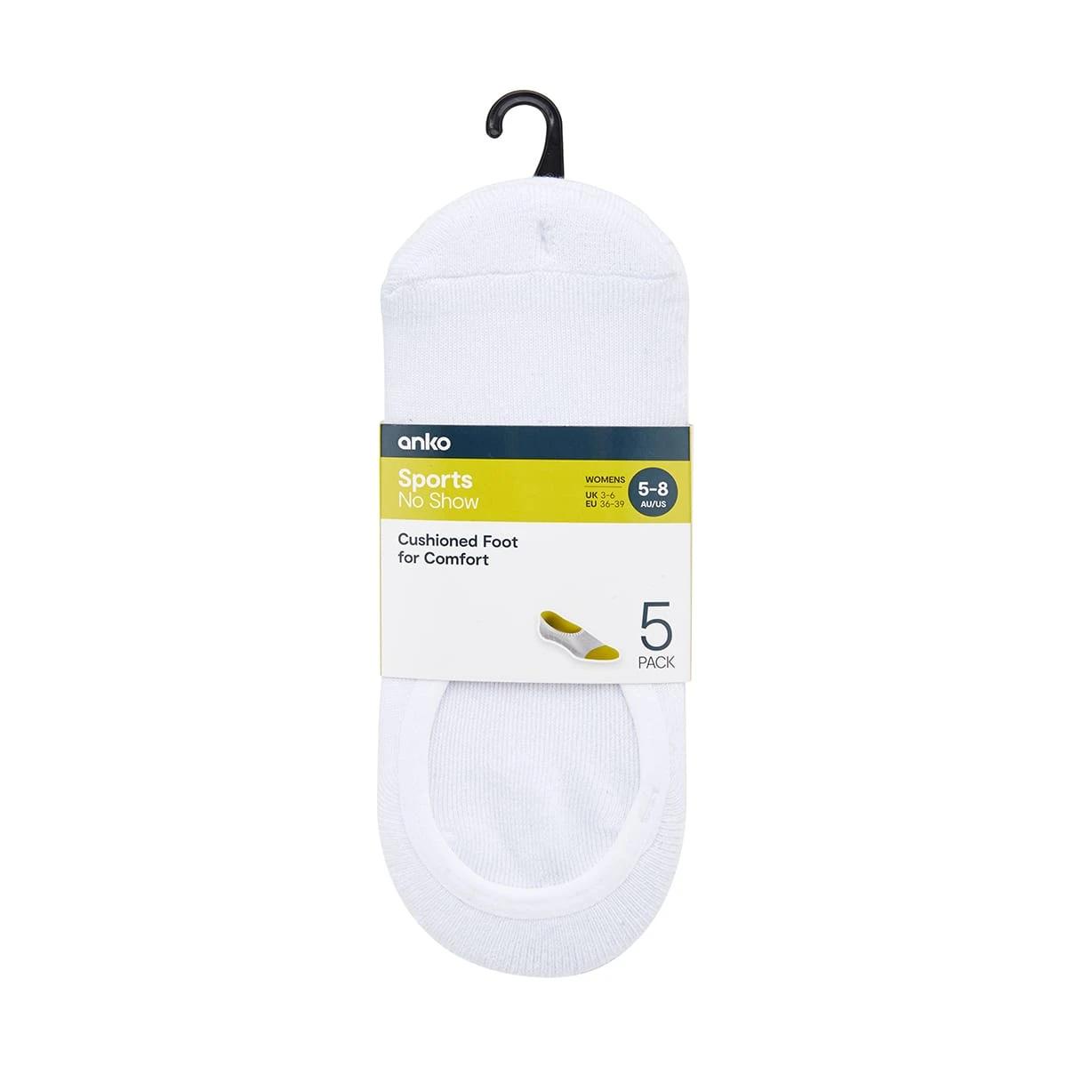 3 5 Pack Terry No Show Socks WHITE, 3 of 3