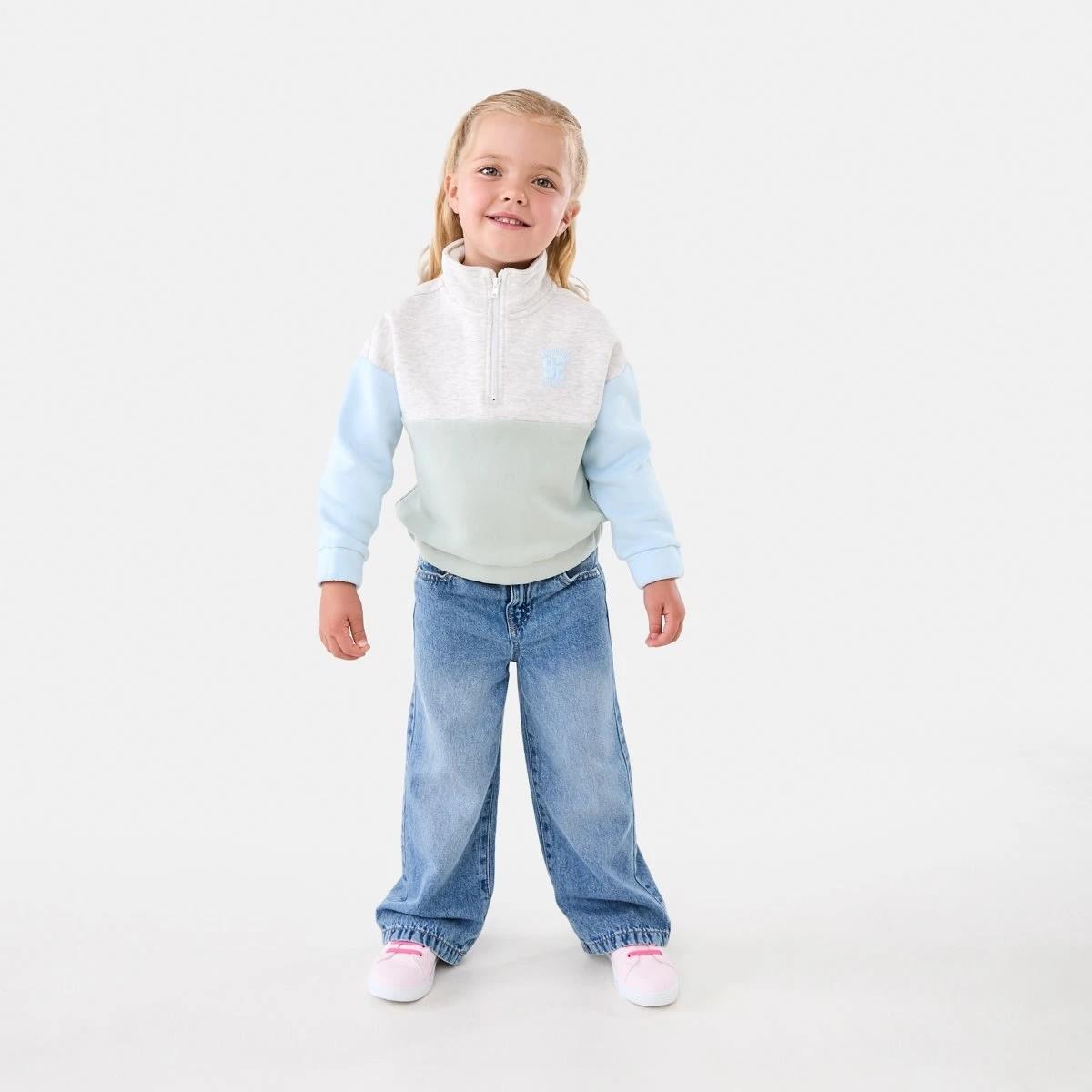 5 Colour Block Quarter Zip Fleece Sweatshirt Mutli, 5 of 8