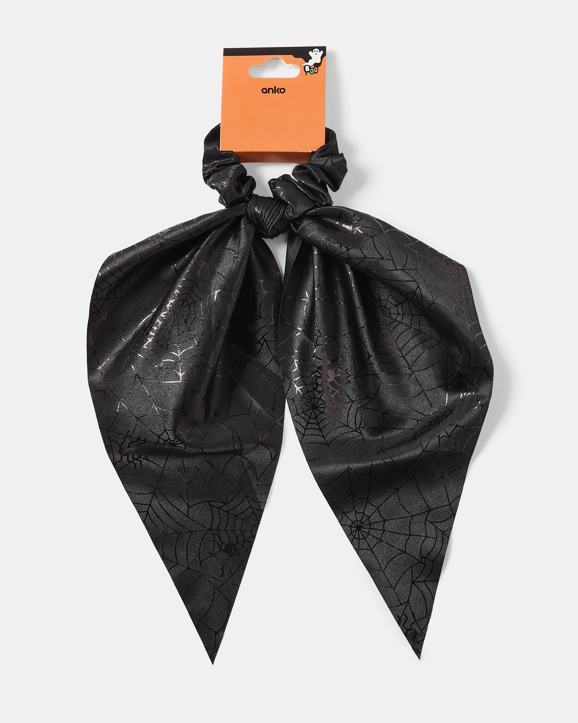 4 Halloween Cobweb Scrunchie - Black BLACK, 4 of 4
