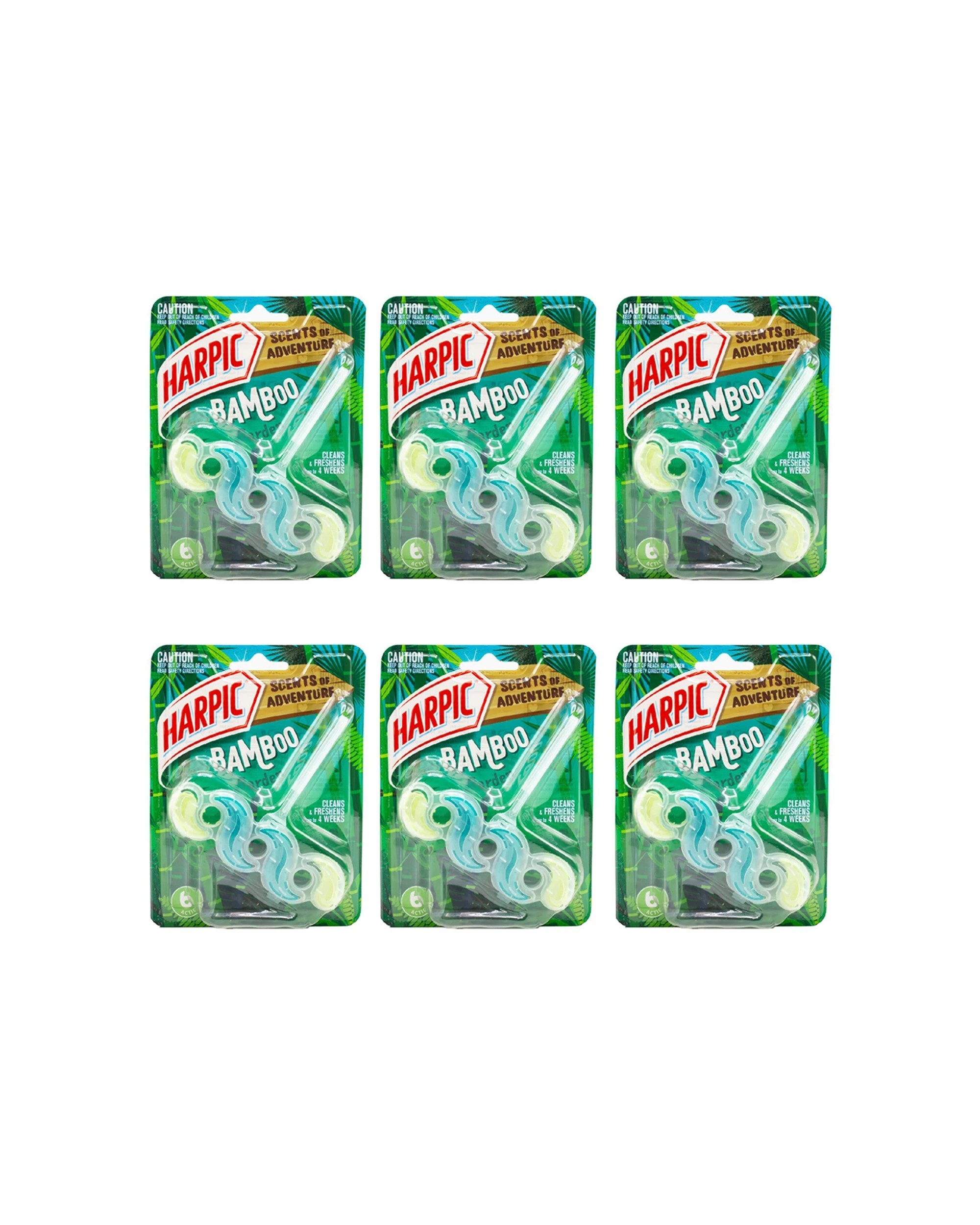 1 Harpic Scents Of Adventure Toilet Cage Cleaner Bamboo Garden 6 Pack - Multi, 1 of 3
