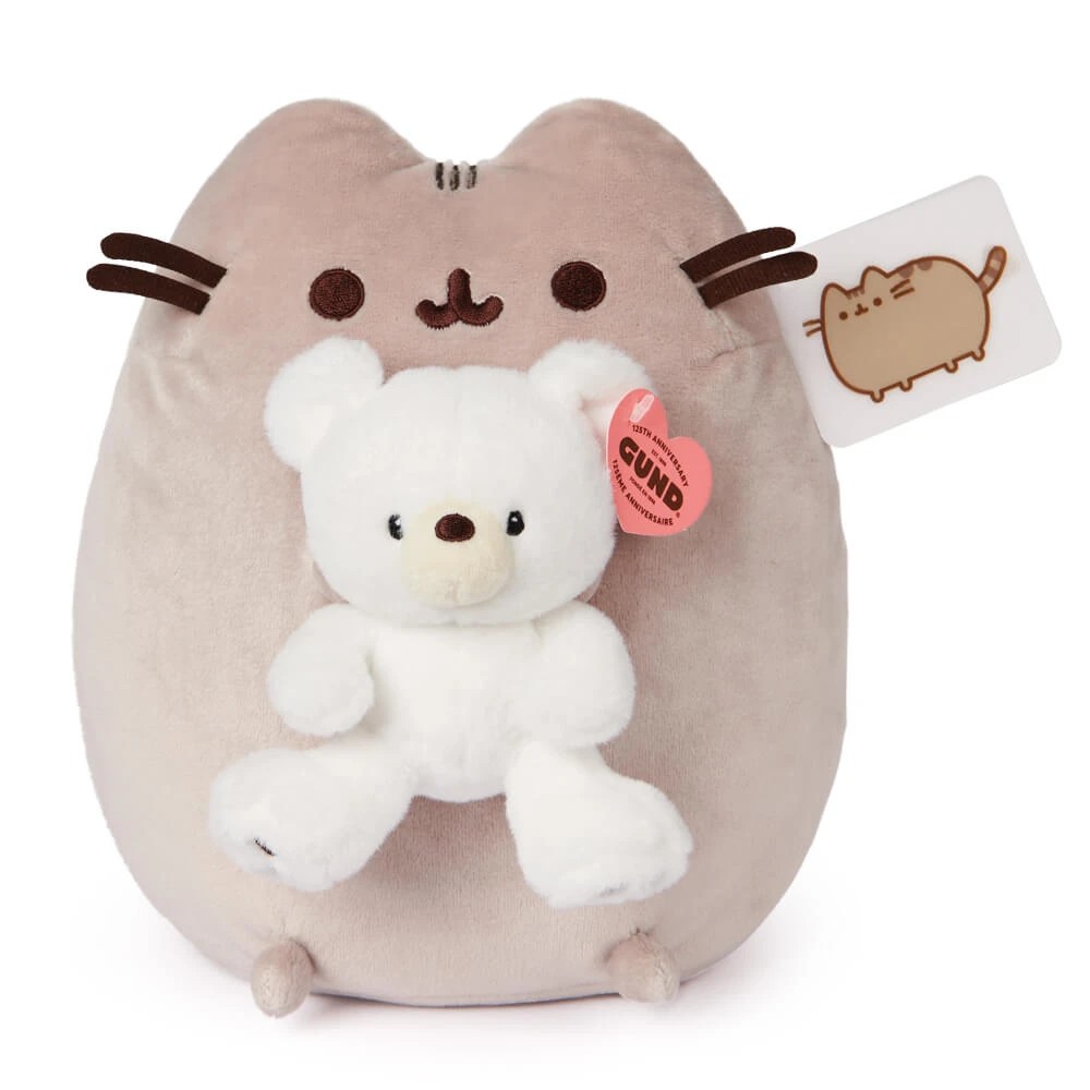 2 Pusheen - with GUND Kai Bear, Soft Toy, Grey, 24cm Height - Multi, 2 of 5