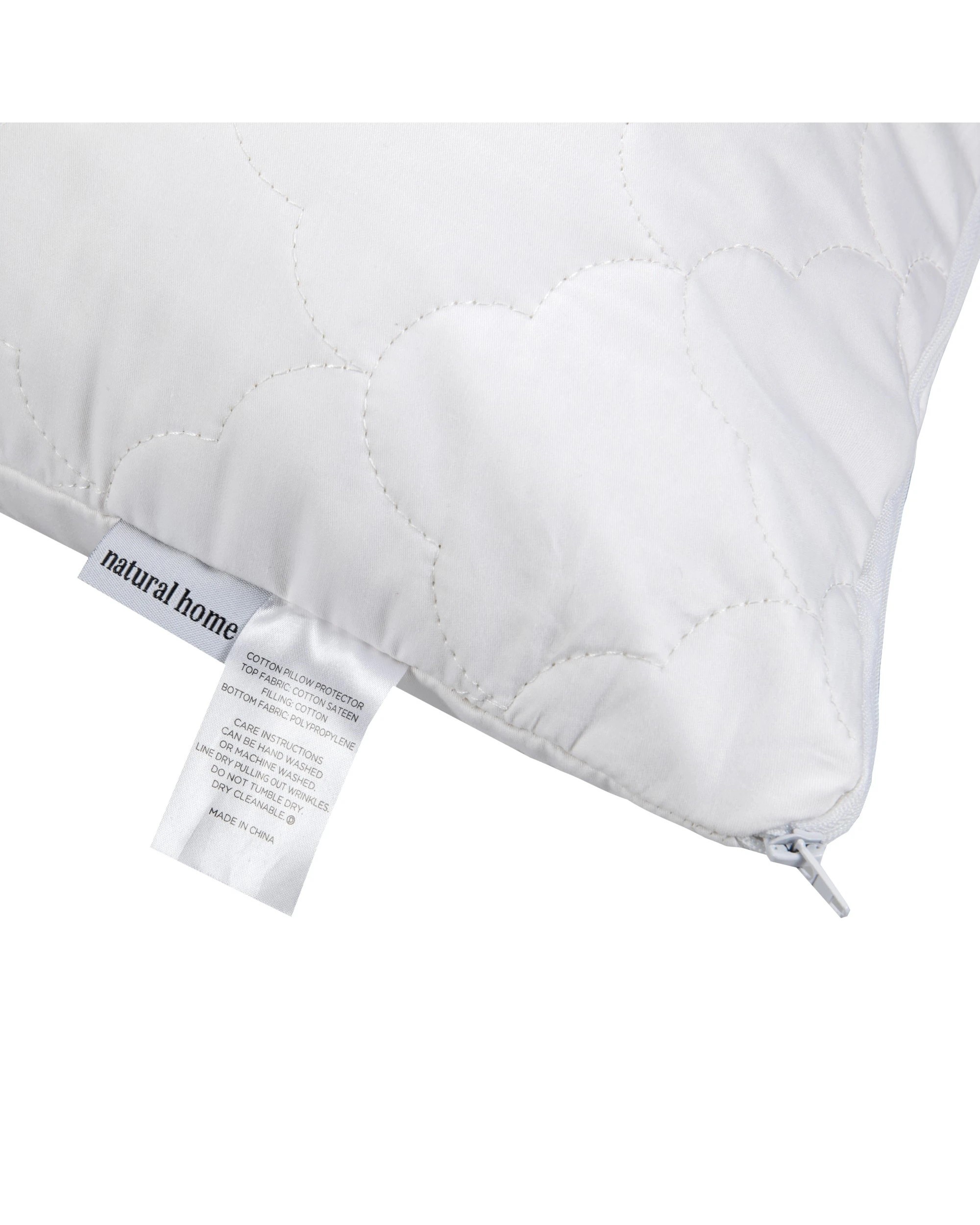 6 Natural Home Cotton Pillow Protector Standard - White, 6 of 6