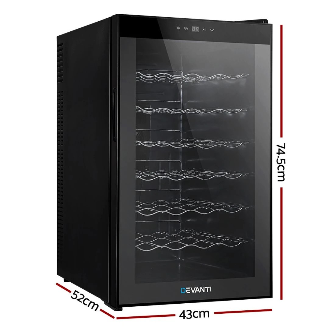 2 Devanti Wine Fridge Cooler 28 Bottles - Black, 2 of 8