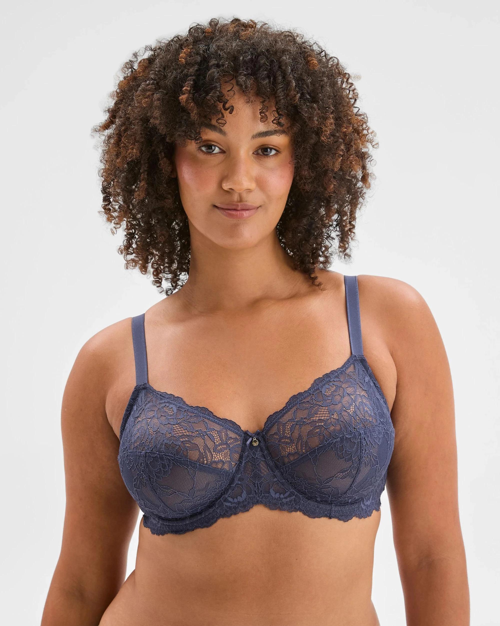 1 Target Woman Ariana Fuller Figure Lace Underwire Mesh Bra WINTER BLUE, 1 of 3