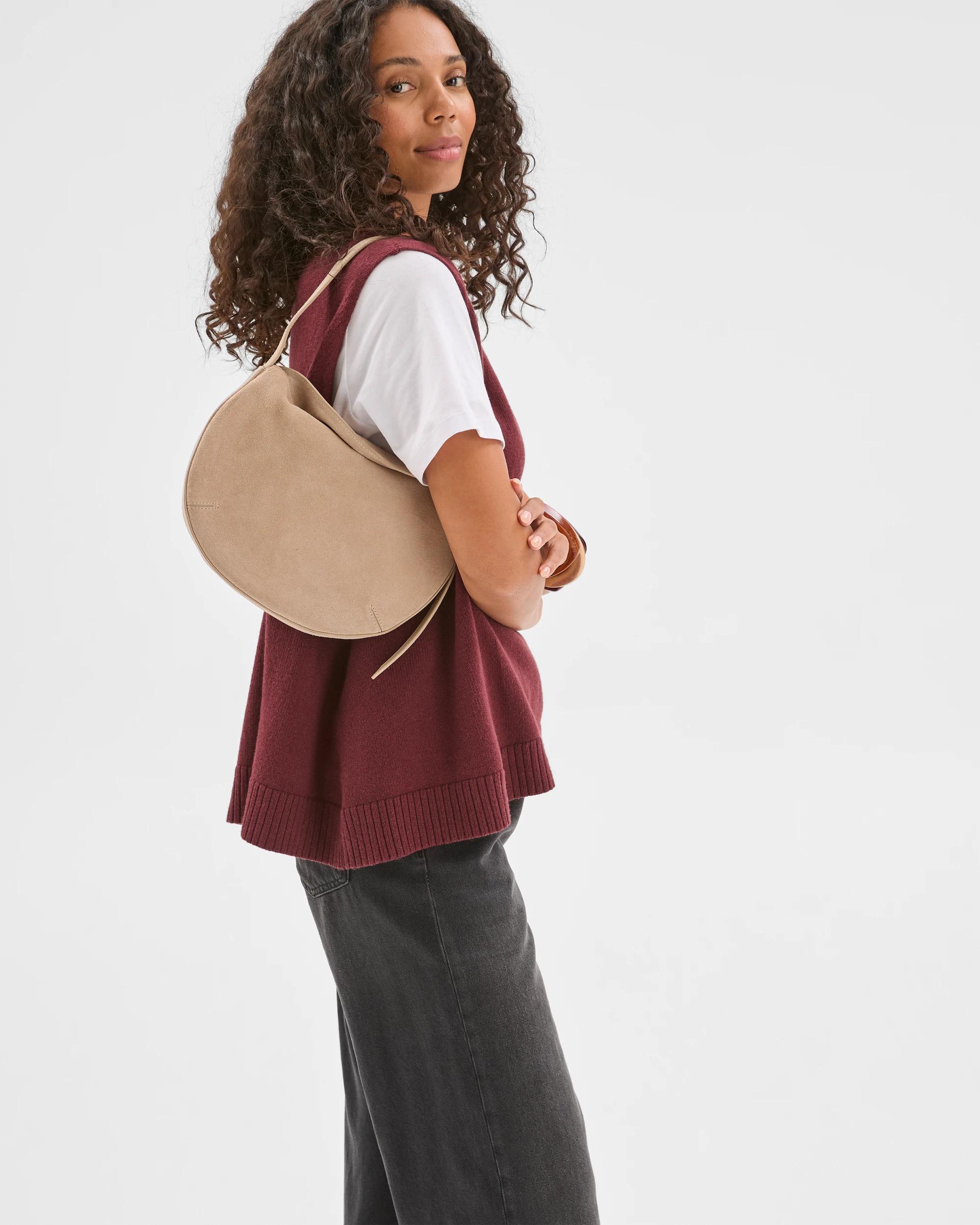 6 Target Woman Australian Cotton Blend Deep V-Neck Oversized Knit Vest BURGUNDY, 6 of 7