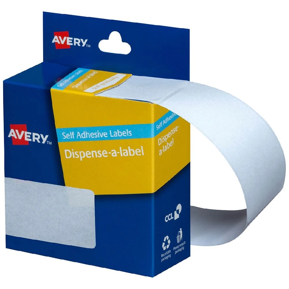 1 Avery Dispenser Labels Rectangle 76 x 27mm White 180 Pack, 1 of 2