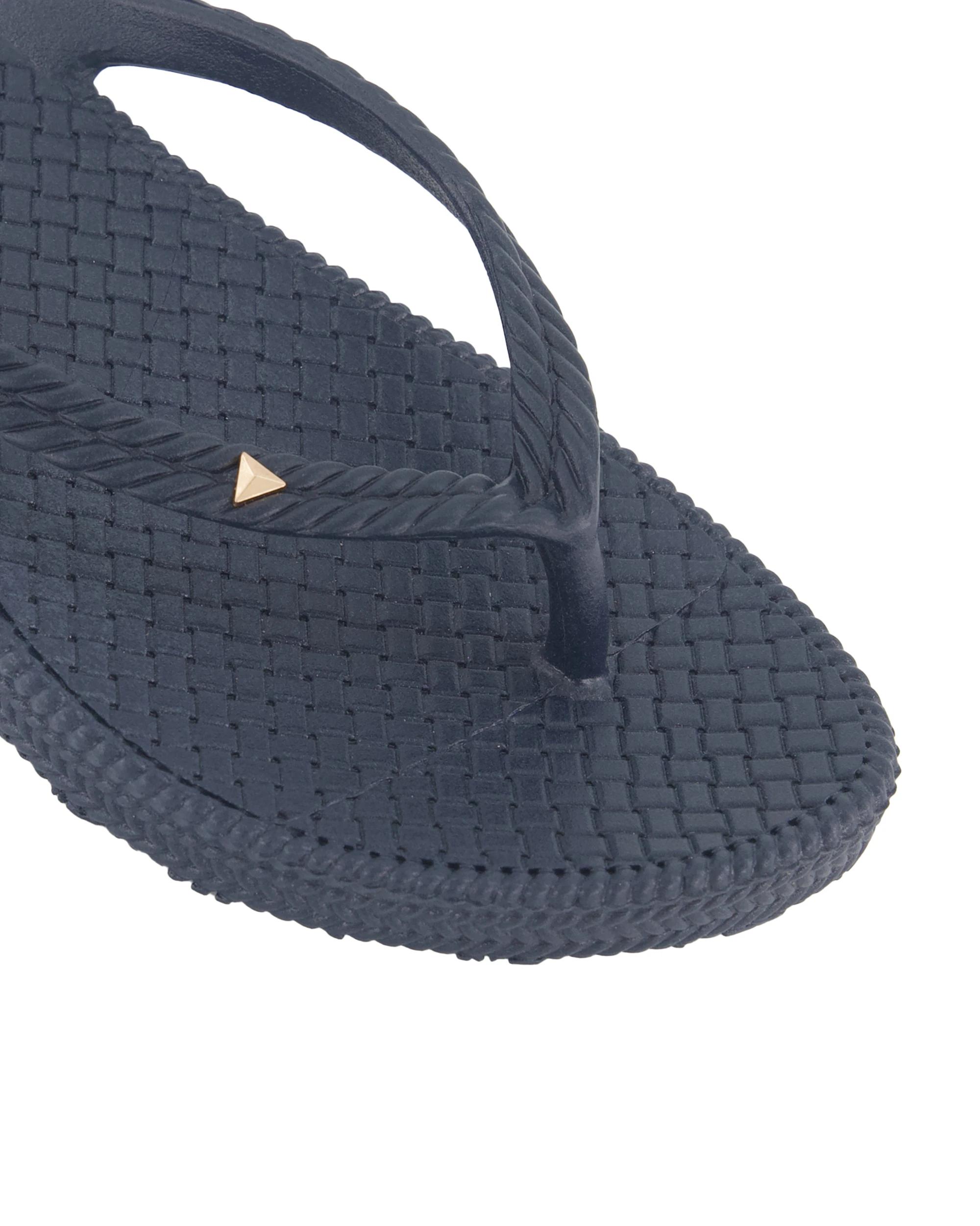 3 Braided Wedge Beach Thongs Navy, 3 of 3