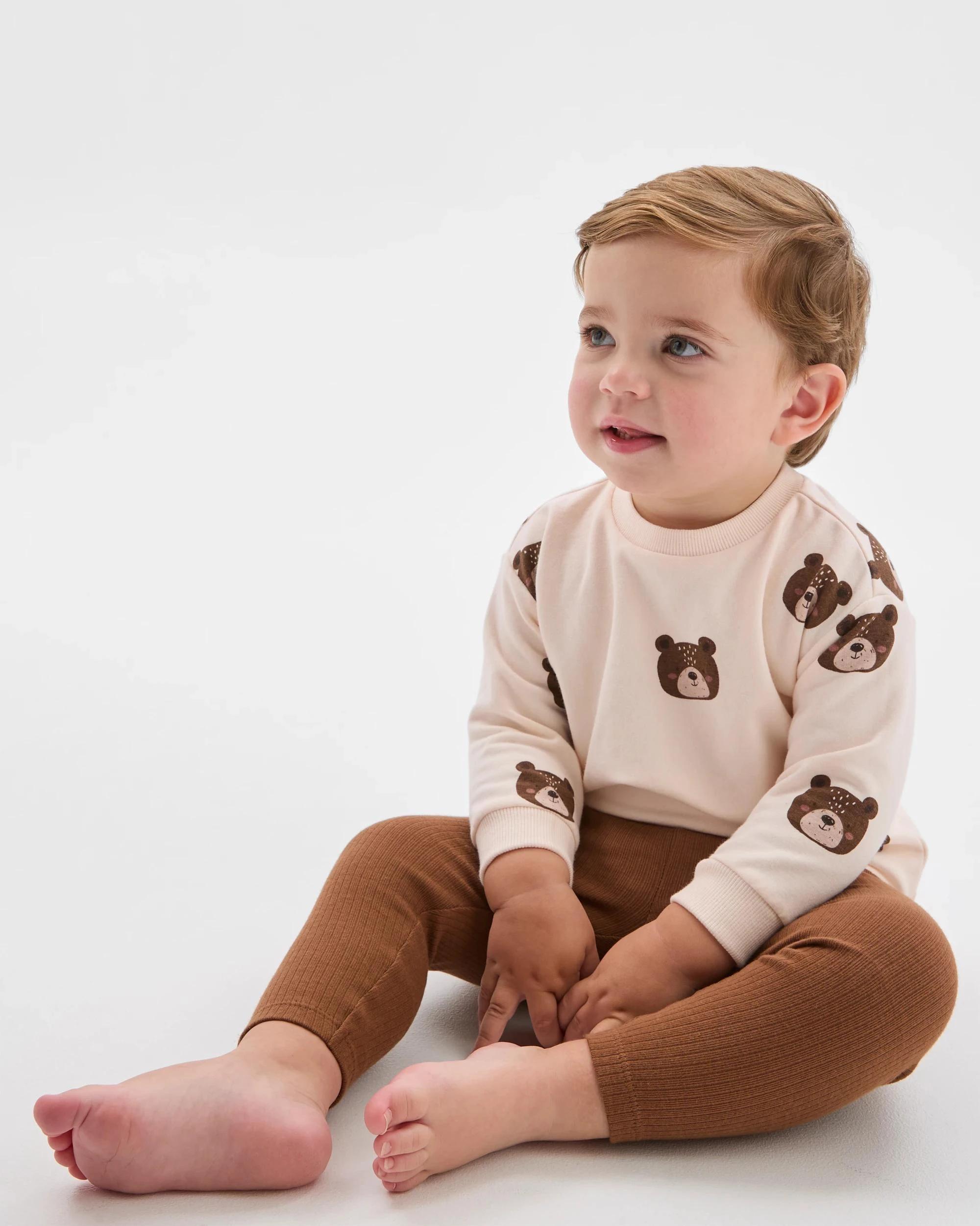 1 Target Baby Baby Organic Cotton Fleece Top and Rib Leggings Set BEARS, 1 of 5