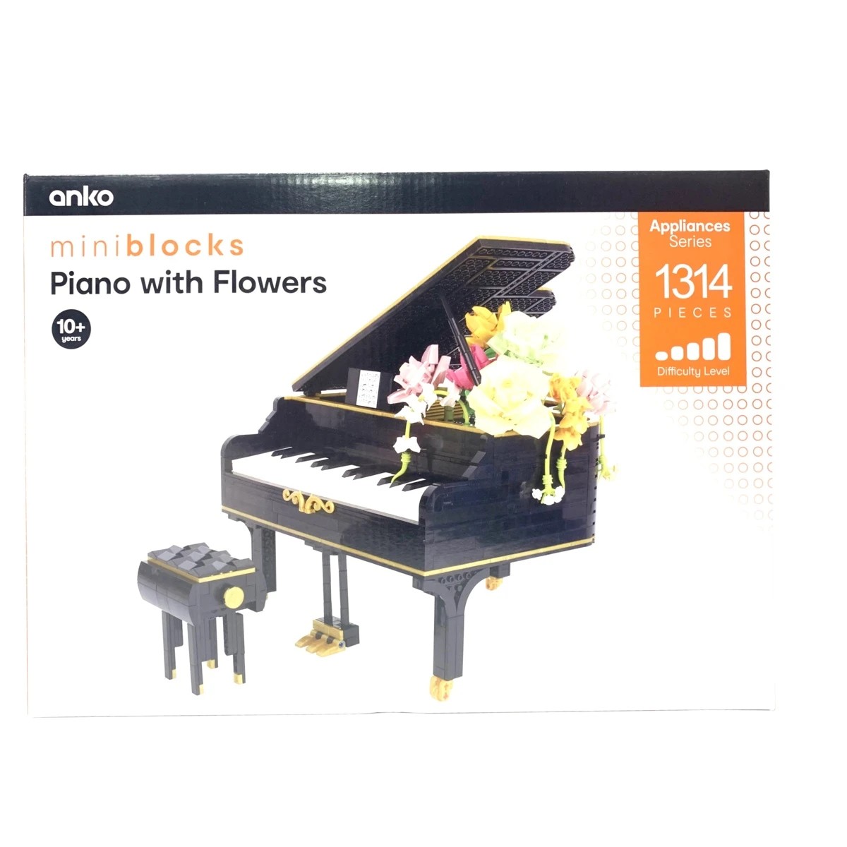 1 1314 Piece Mini Blocks Appliances Series: Piano with Flowers, 1 of 4