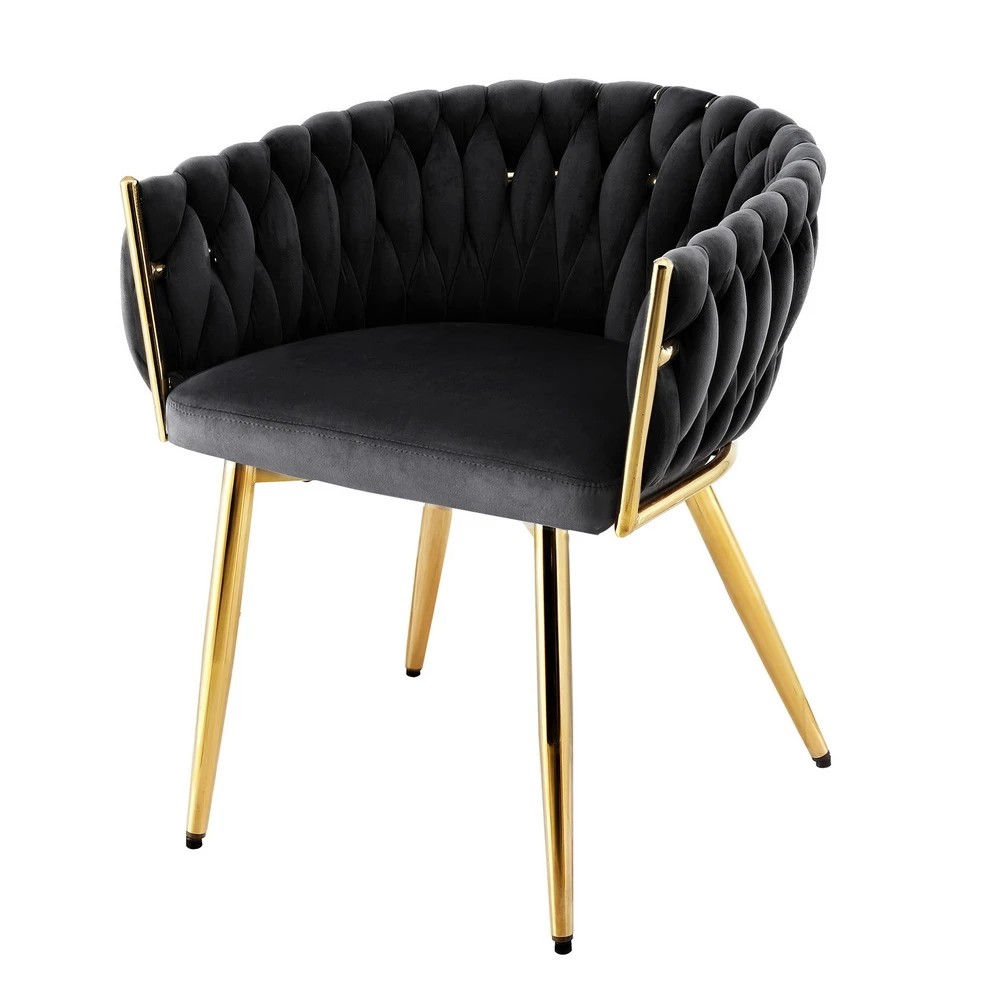 1 Artiss Dining Chair Vanity Chairs Armchair - Black, 1 of 6