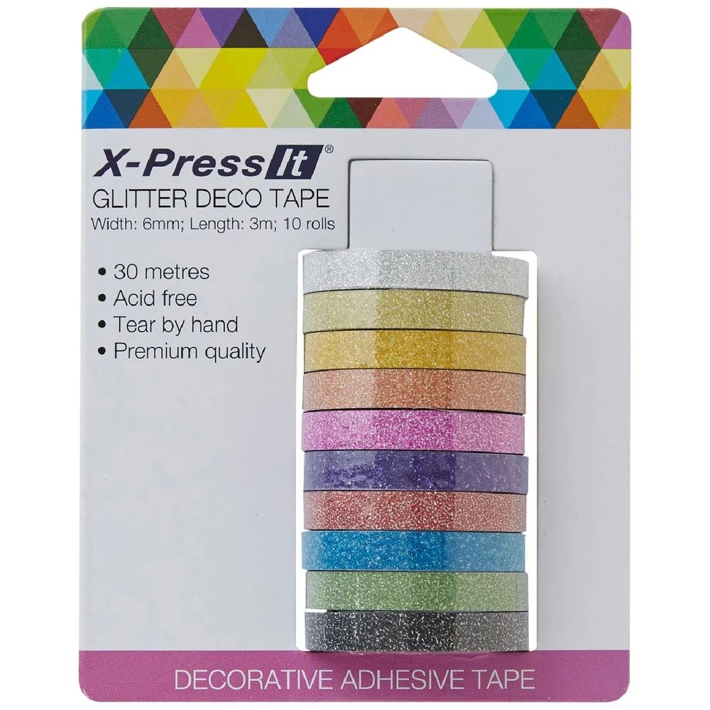 1 X-Press It Glitter Tape 6mm x 3m 10 Pack, 1 of 5