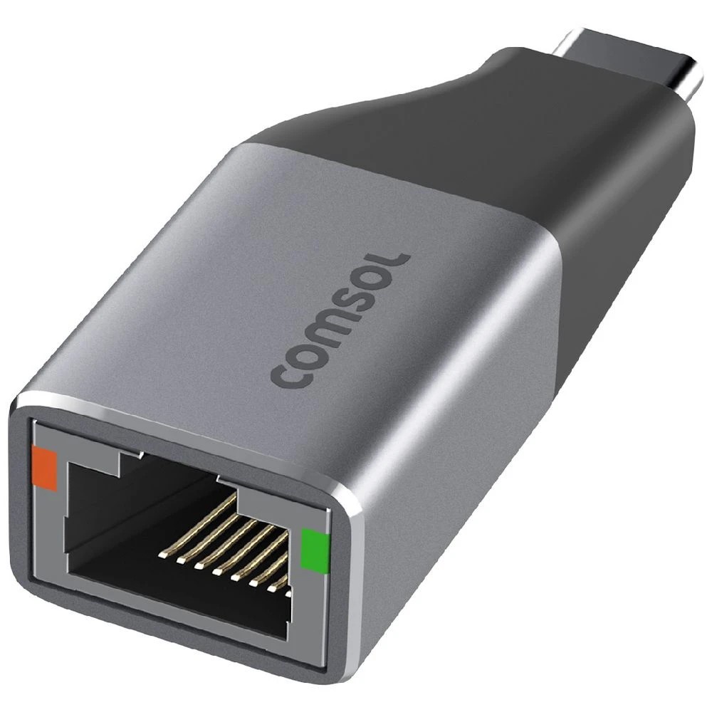 1 Comsol USB-C to Gigabit Ethernet Adapter Grey, 1 of 4