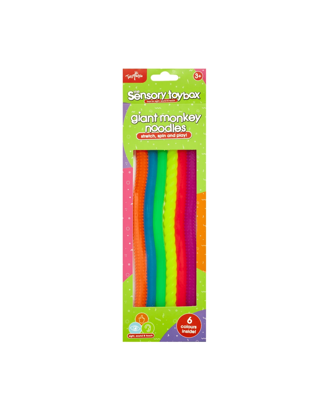 1 6 Piece ToyMania The Sensory Toy Box Giant Monkey Noodles, 1 of 4