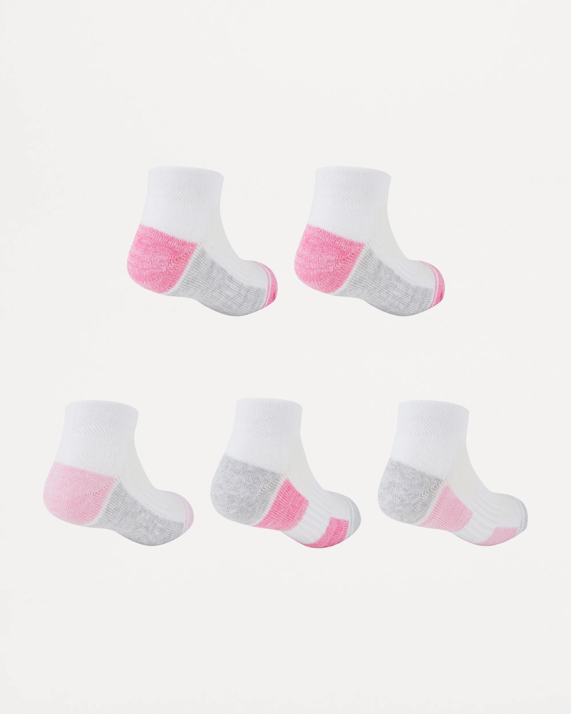2 5 Pack Active Kids Low Cut Socks Wht Stripe, 2 of 3