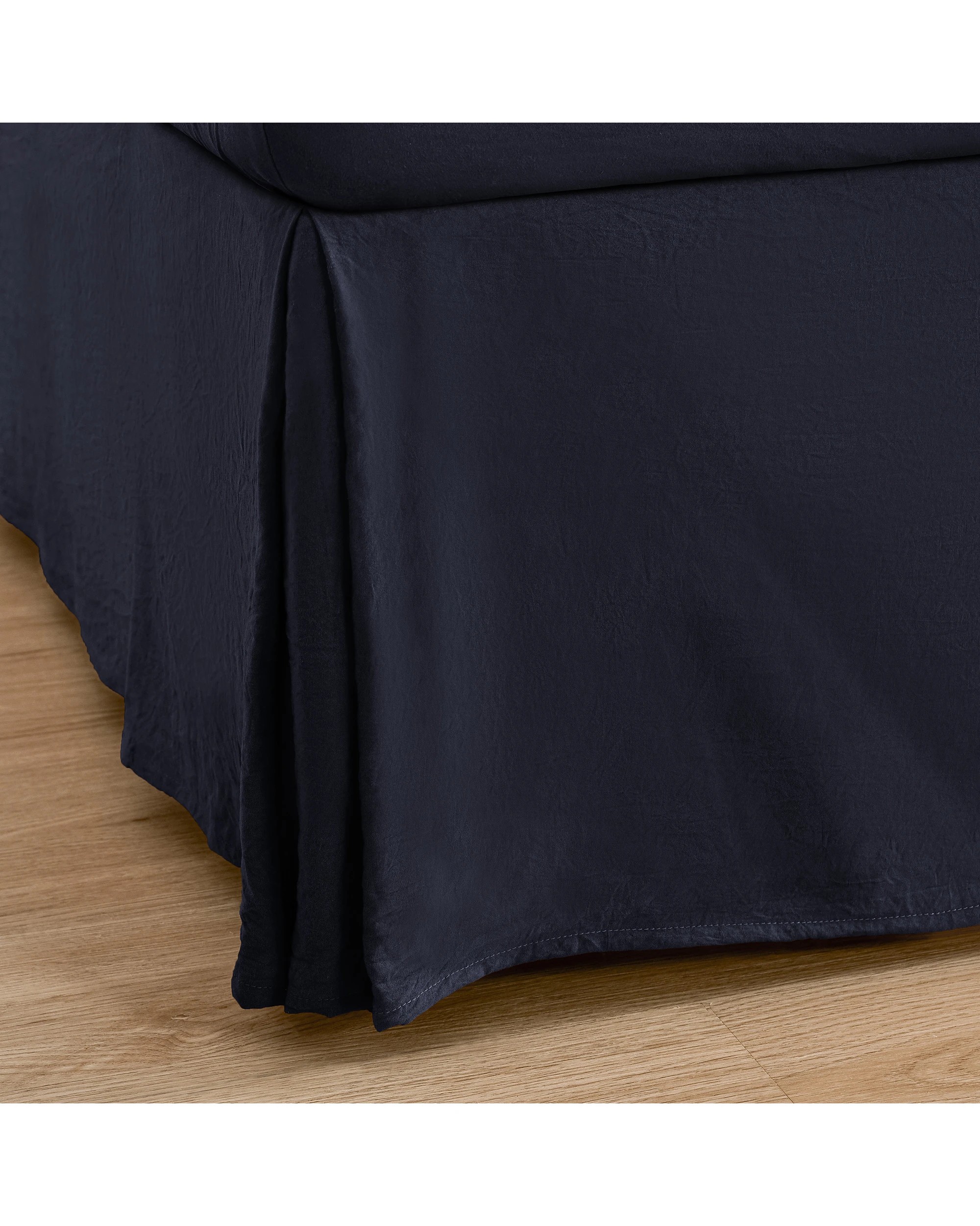 5 Dreamaker Superfine Washed Microfibre Pleated Valance - Queen Bed - Navy, 5 of 9