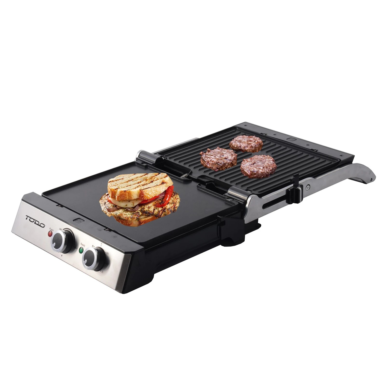 5 TODO 2000W Sandwich Press Contact Health Grill Flat Grill Griddle Plate Melts Toast, 5 of 6