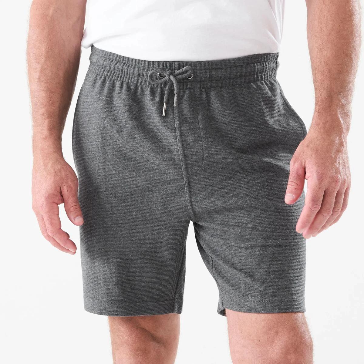 1 Textured Fleece Shorts CHARCOAL MARLE, 1 of 6